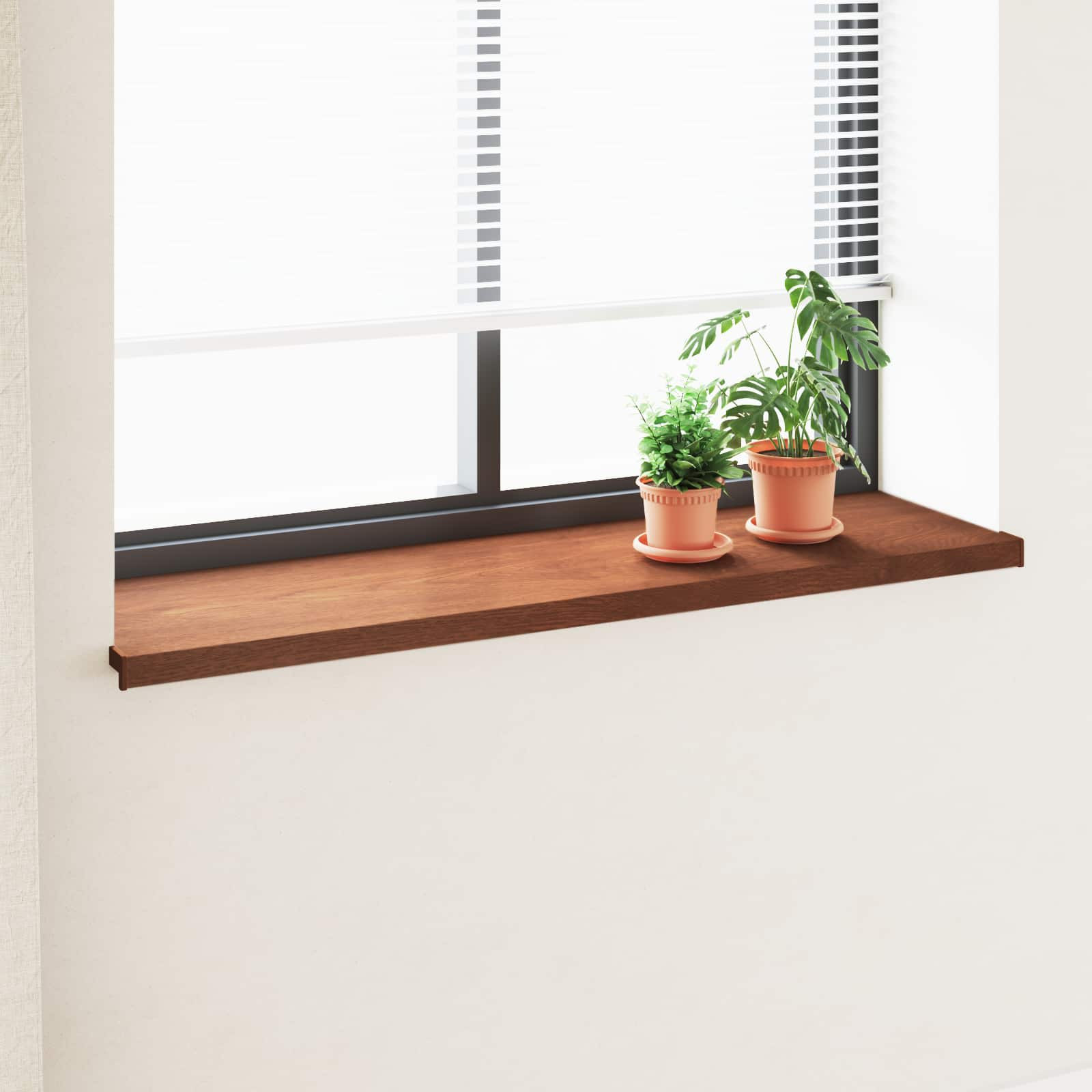 vidaXL Fensterbank Braunes Holz 140 x 40 x 4,5 cm PVC
