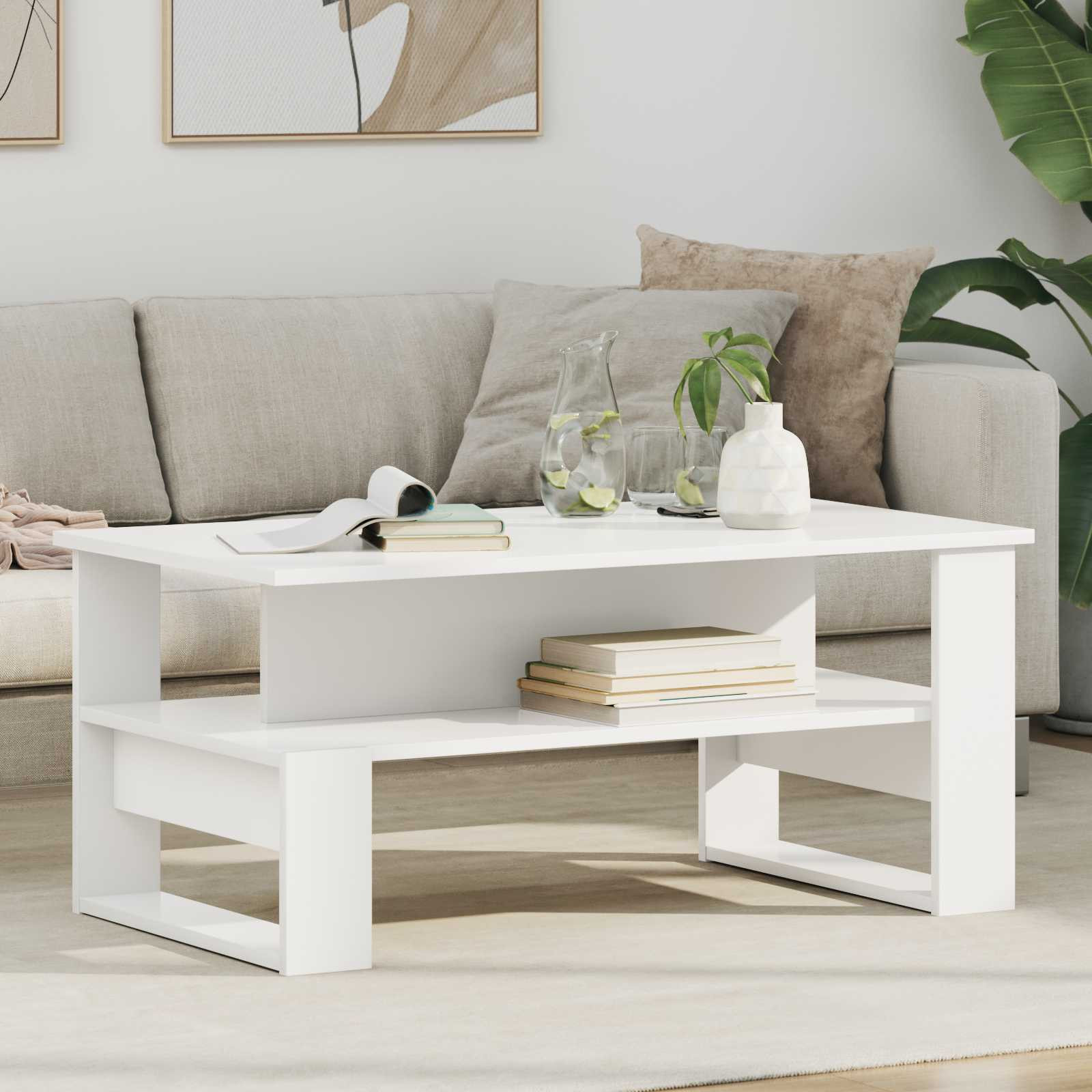 vidaXL Couchtisch Weiß 90 x 50 x 40 cm Holzwerkstoff
