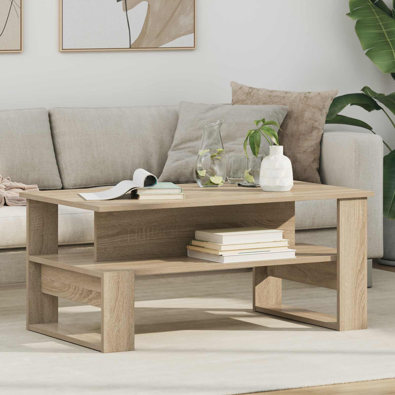 vidaXL Couchtisch Sonoma-Eiche 90 x 50 x 40 cm Holzwerkstoff