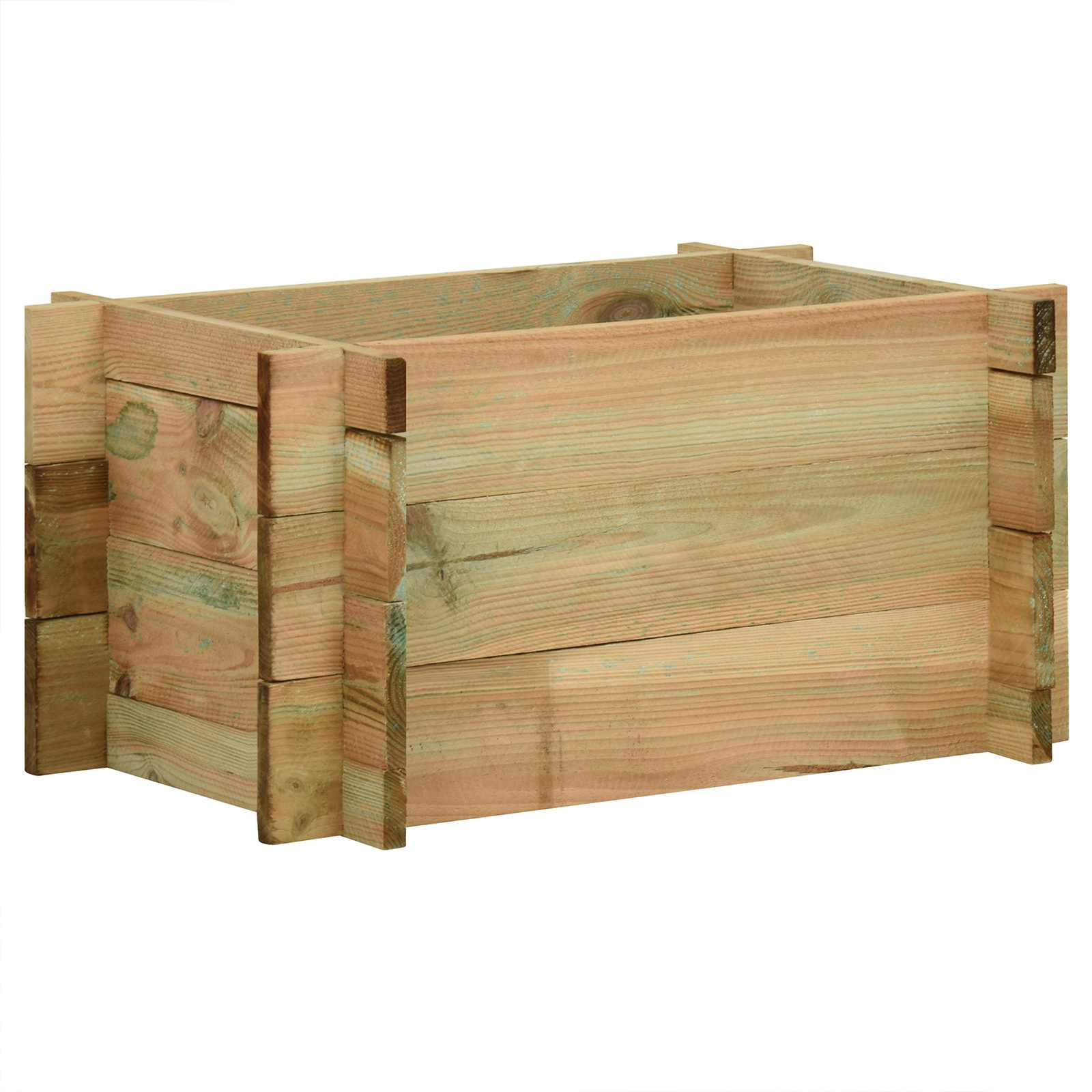 vidaXL Garten Hochbeet Grün 80 x 80 x 32 cm Massives Kiefernholz