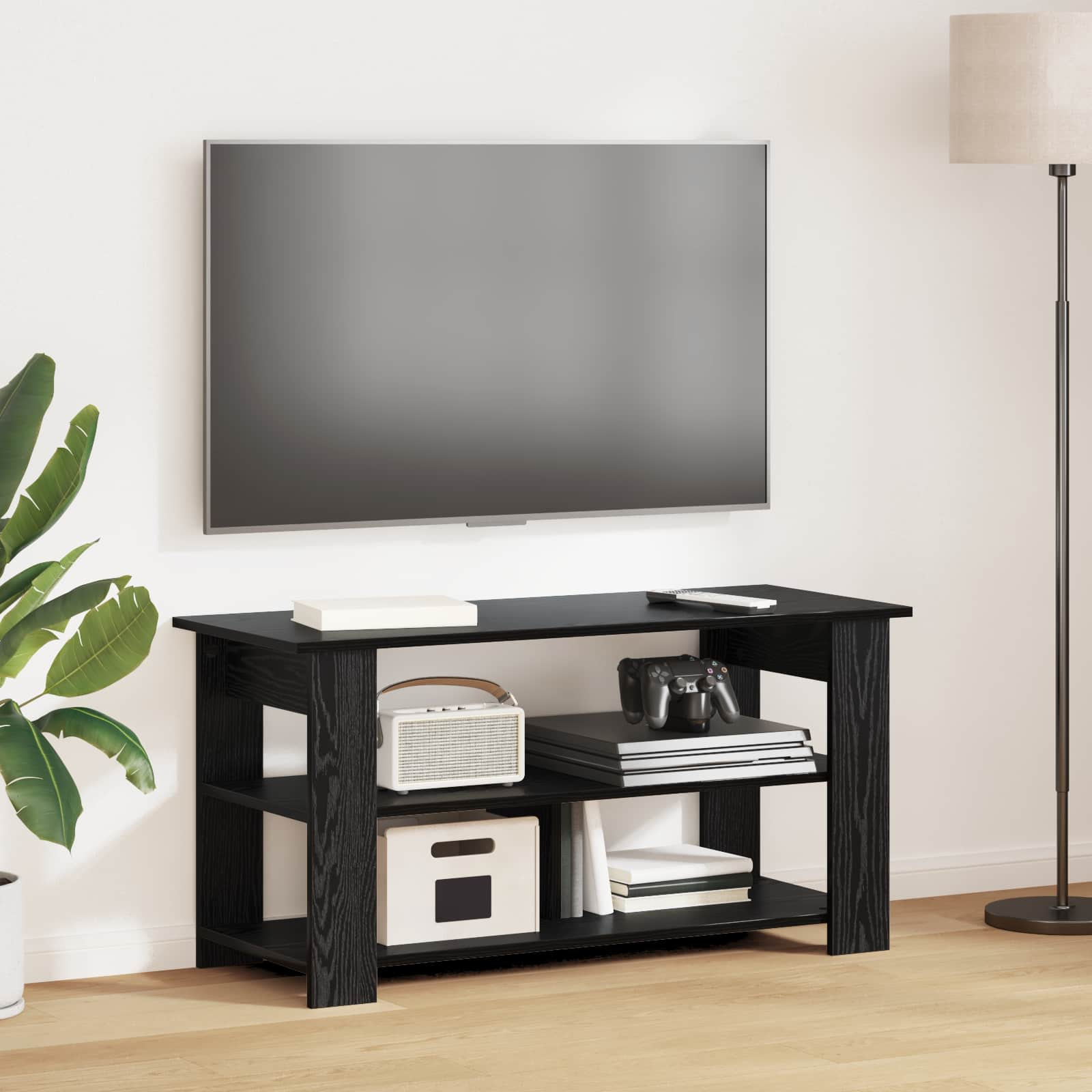 vidaXL TV-Ständer Schwarz Eichen-Optik 100 x 40 x 50 cm