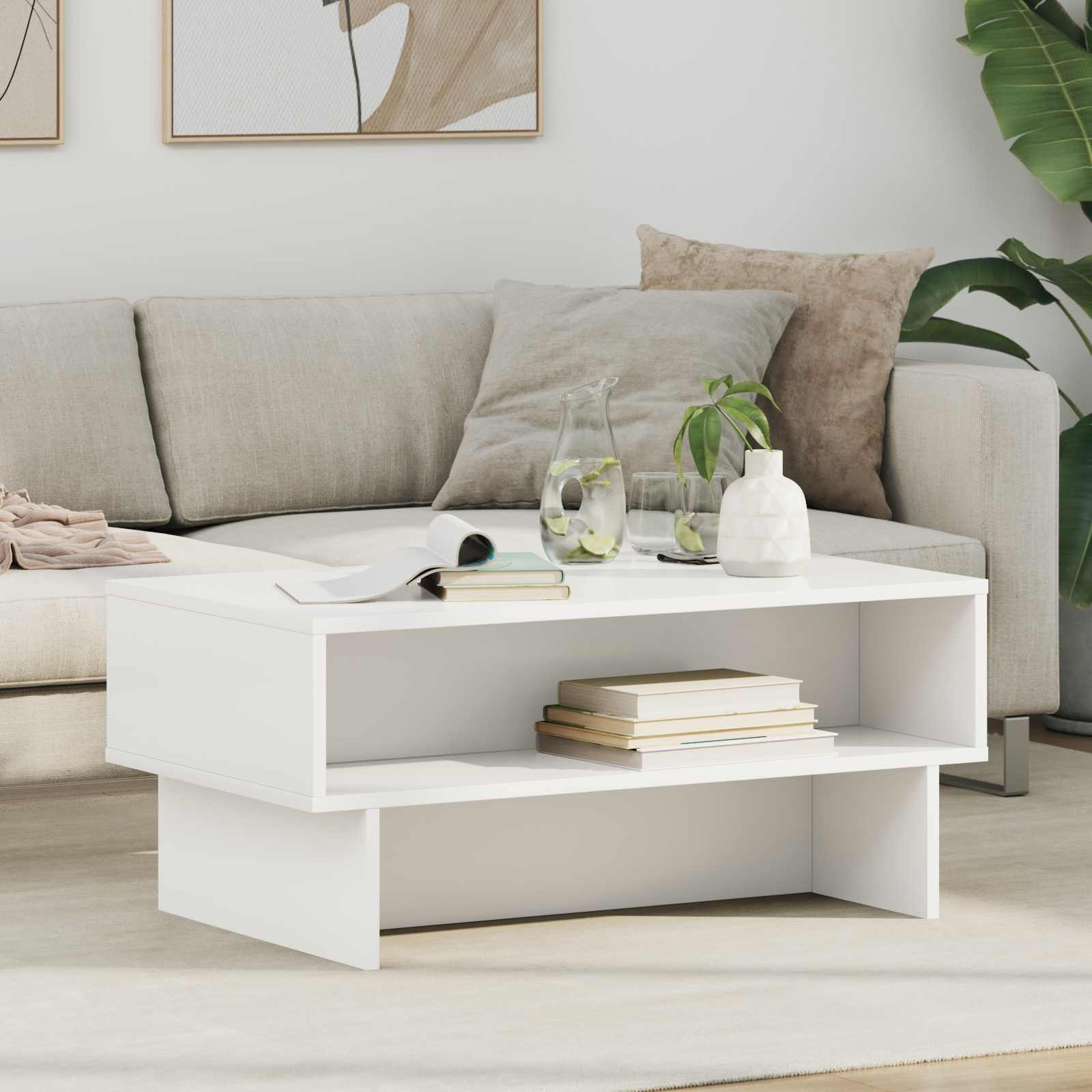 vidaXL Couchtisch Weiß 80 x 46 x 35 cm Holzwerkstoff