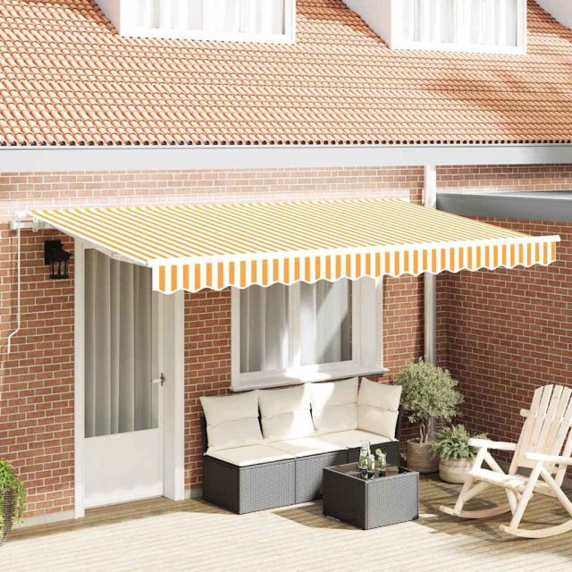 vidaXL Einziehbare Markise Gelb 350 x 200 cm Stoff
