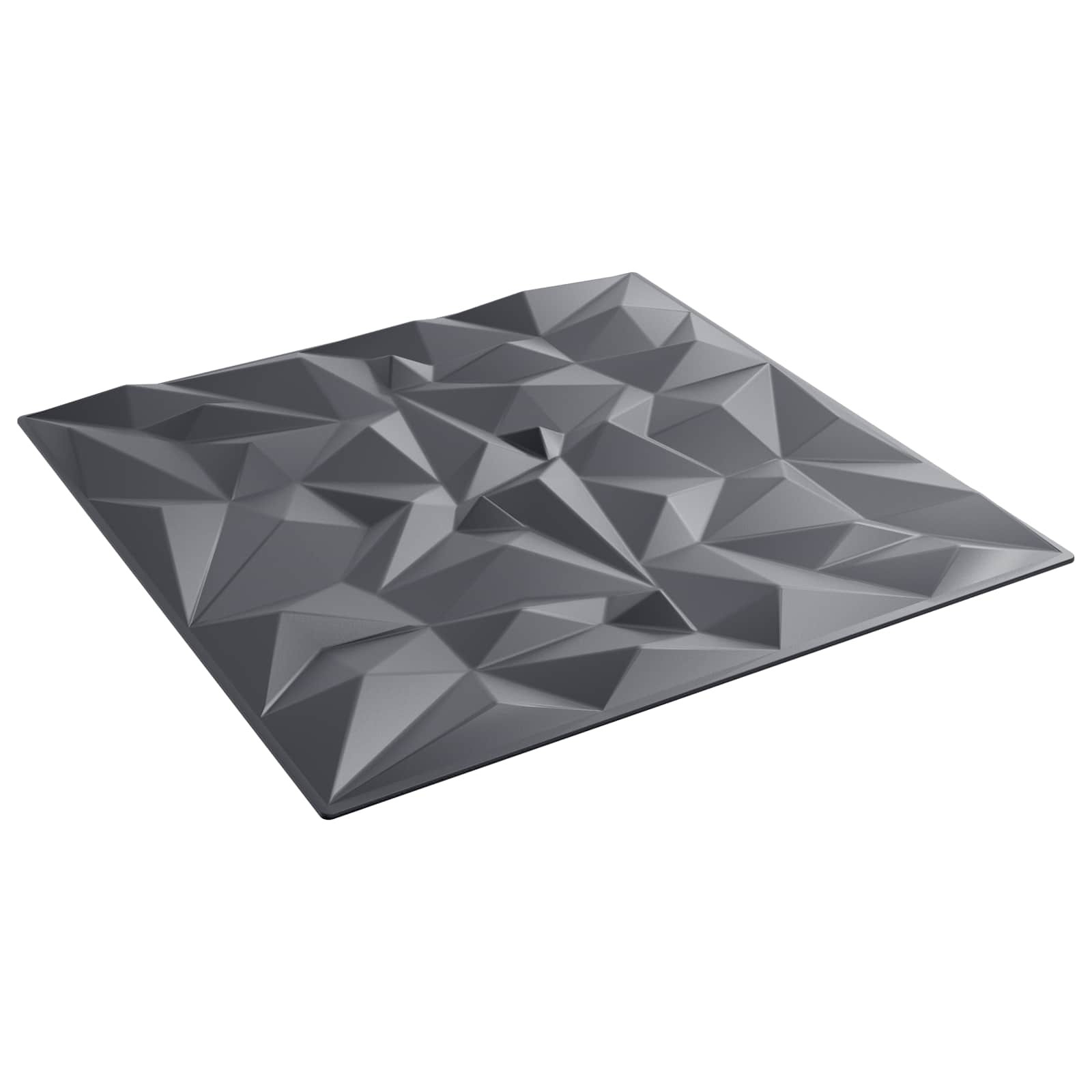 vidaXL Wandpaneele 12 pcs Amethyst Grau 50 x 50 cm XPS Schaum