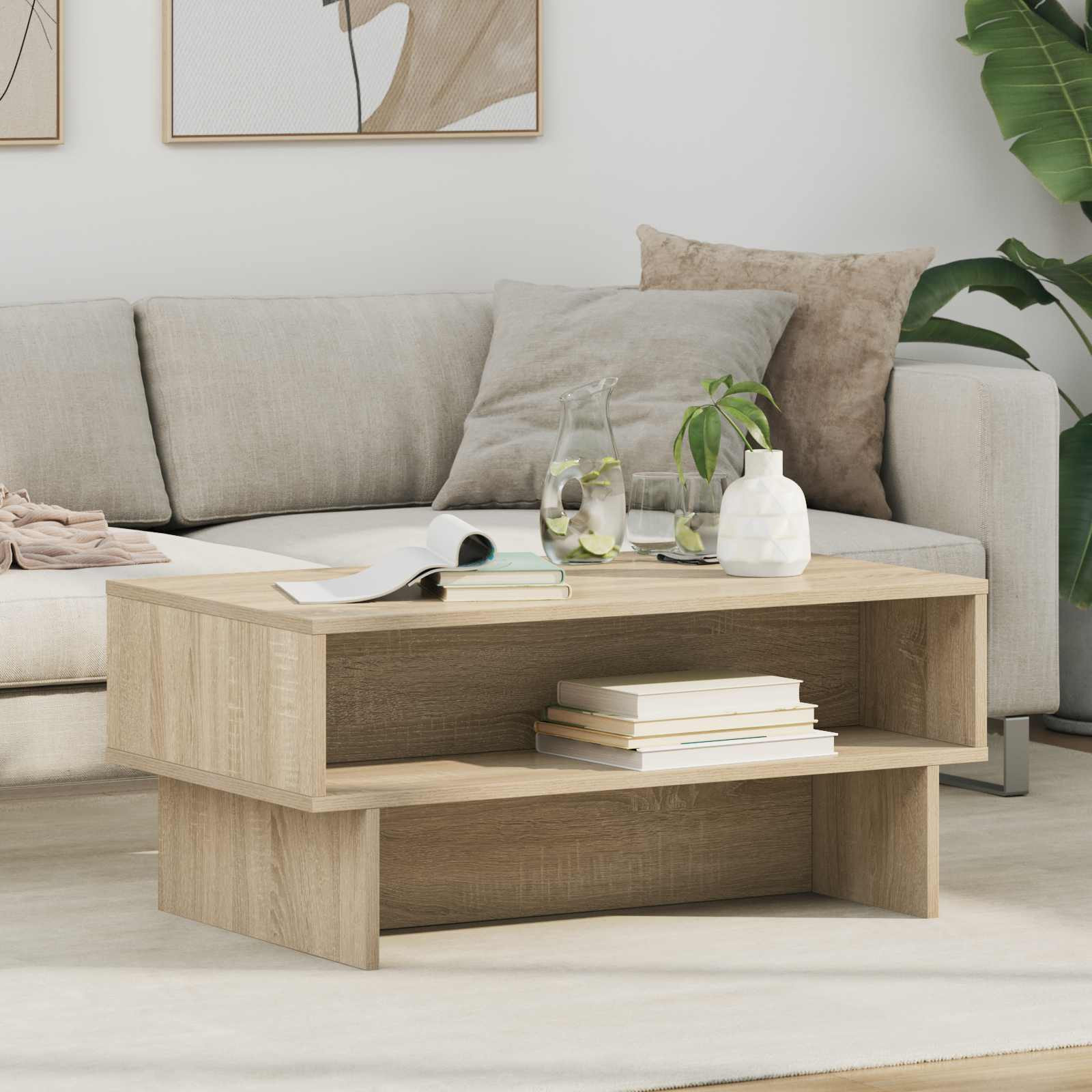 vidaXL Couchtisch Sonoma-Eiche 80 x 46 x 35 cm Holzwerkstoff
