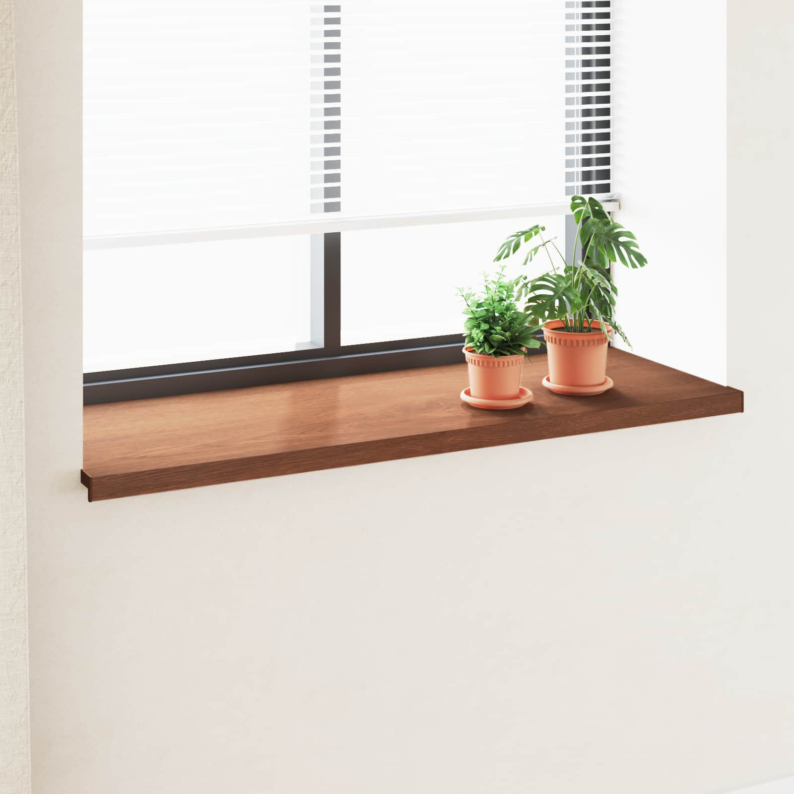 vidaXL Fensterbank Braunes Holz 120 x 50 x 4,5 cm PVC
