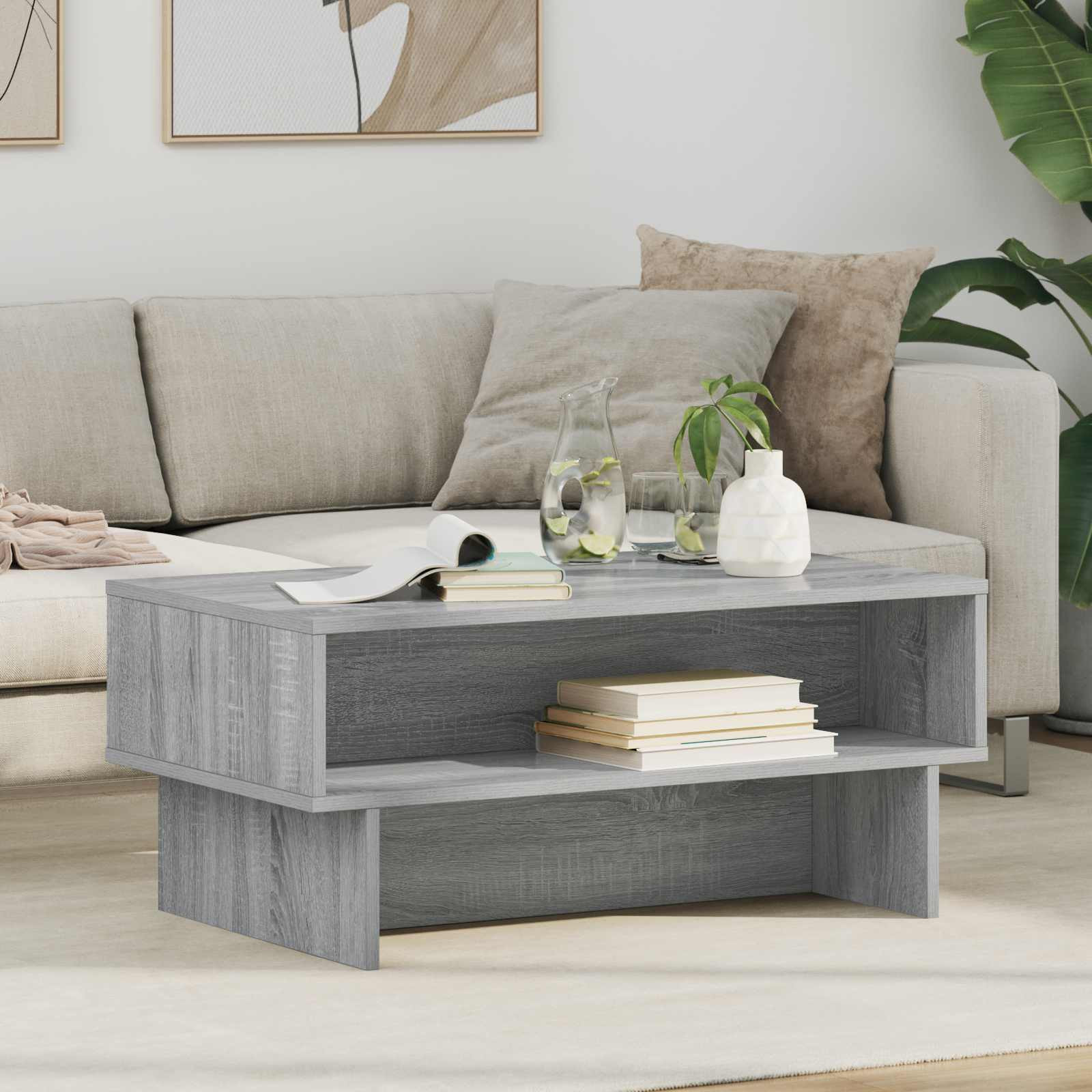 vidaXL Couchtisch Graues Sonoma 80 x 46 x 35 cm Holzwerkstoff