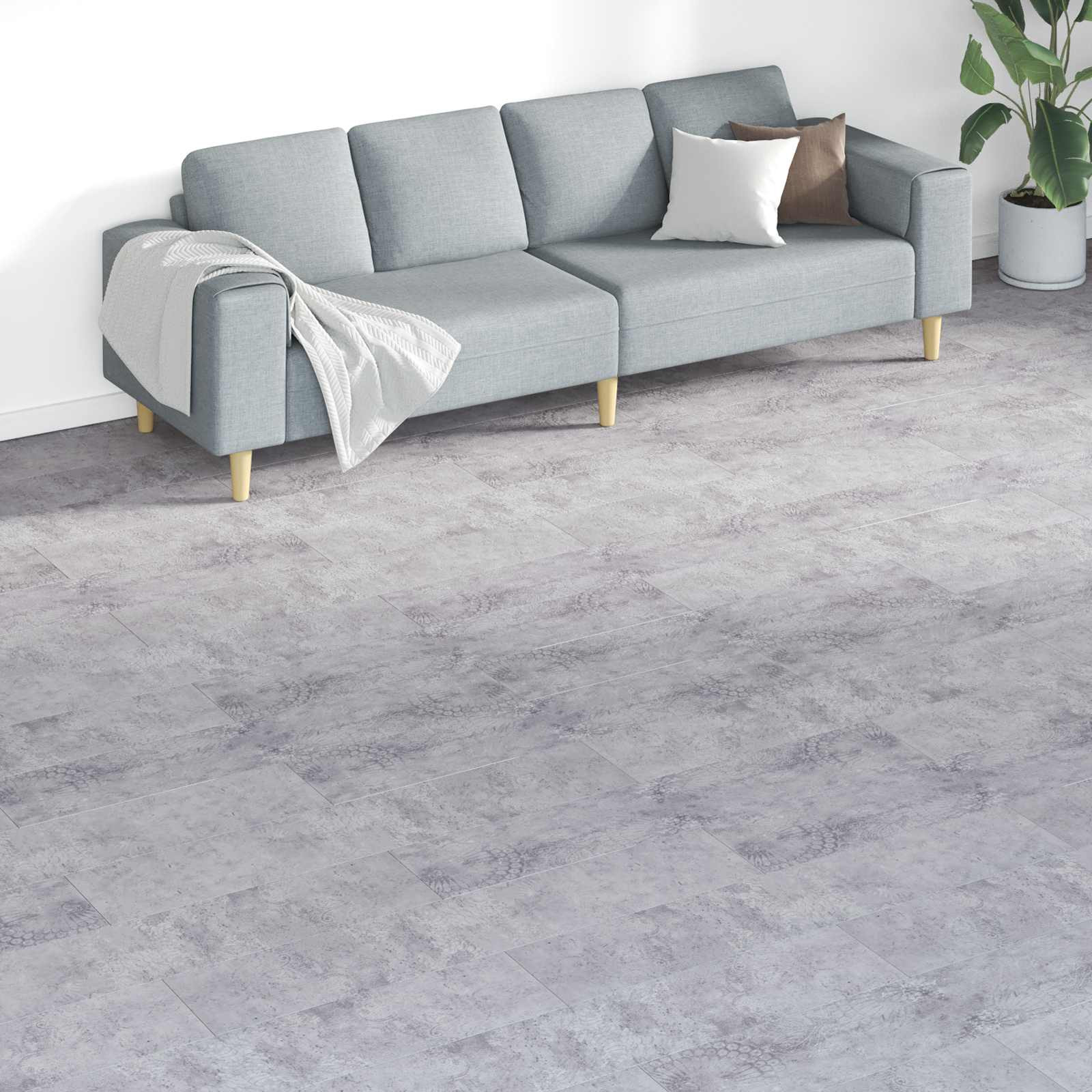 vidaXL Bodenplanken 18 pcs Grau 5,26 m² PVC