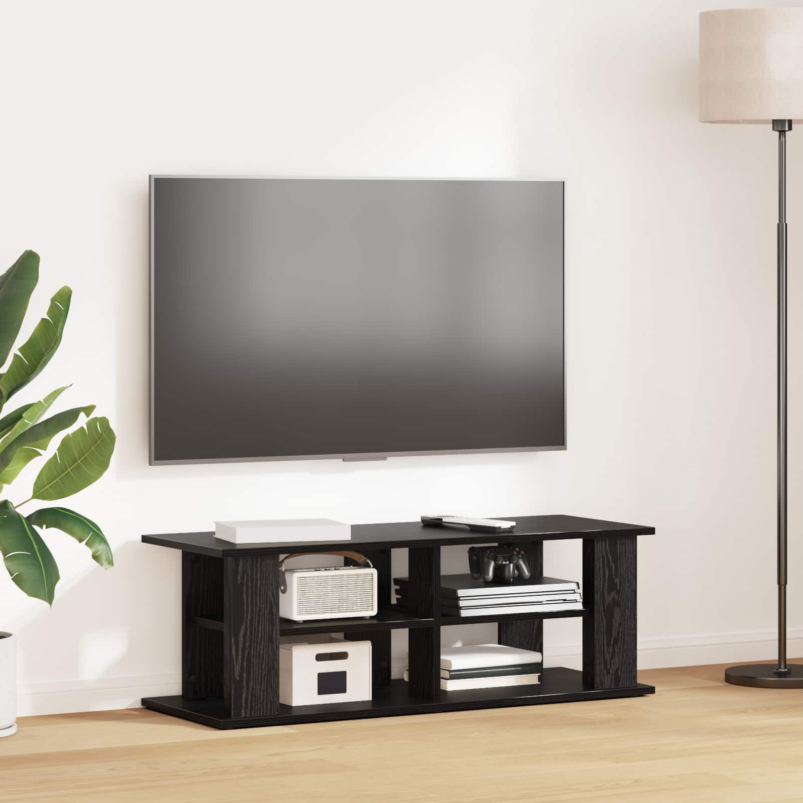 vidaXL TV-Ständer Schwarz Eichen-Optik 96 x 35 x 33,5 cm