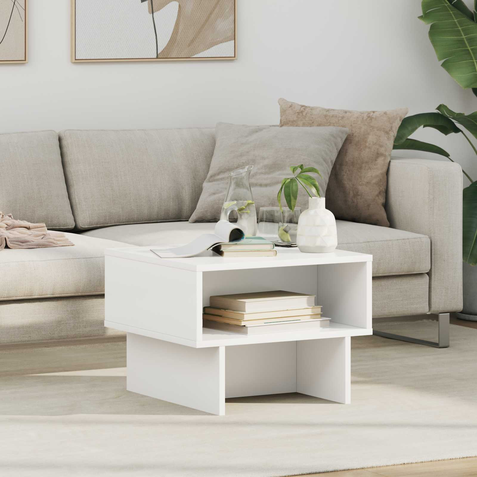 vidaXL Couchtisch Weiß 48 x 46 x 35 cm Holzwerkstoff