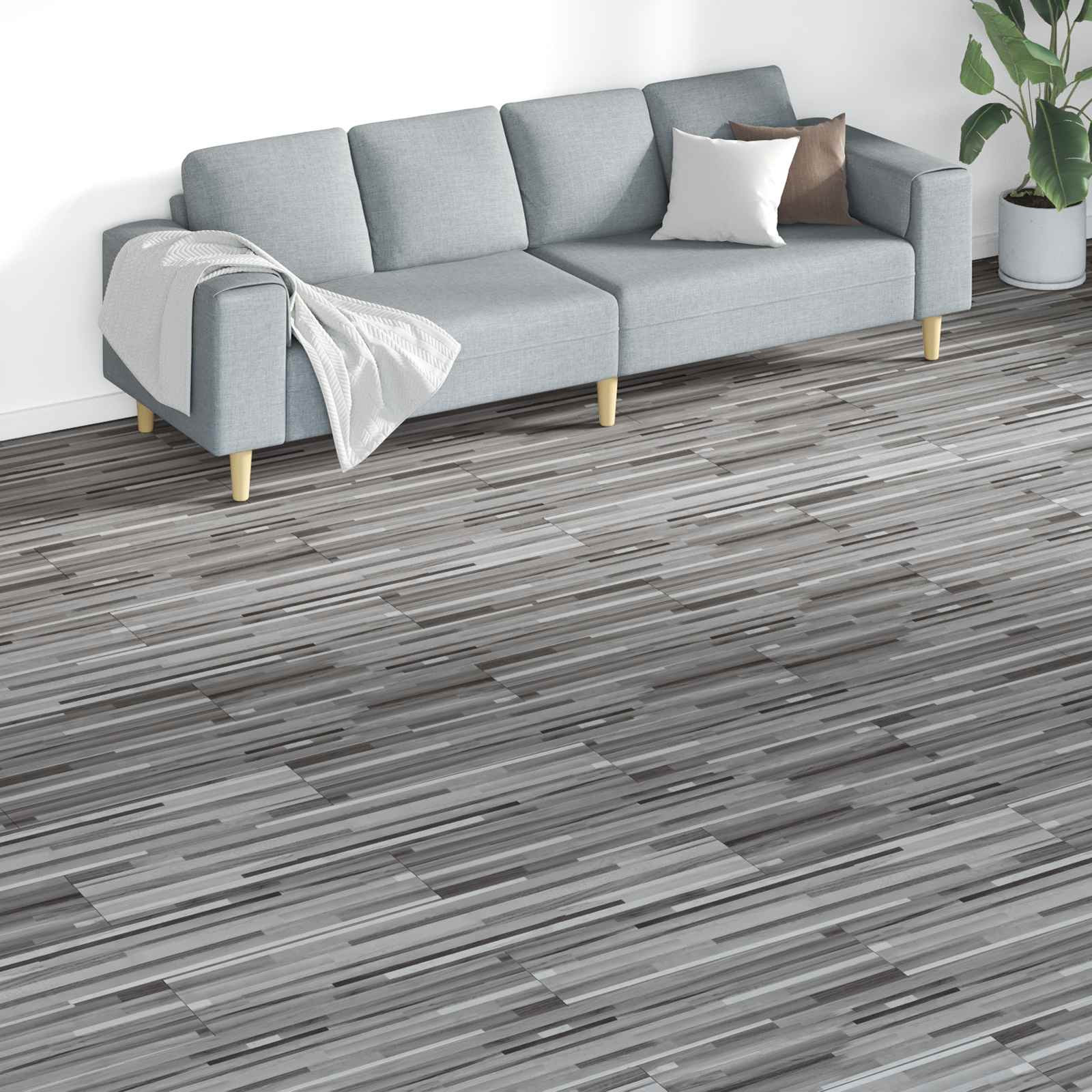 vidaXL Bodenplanken 18 pcs Grau 5,26 m² PVC