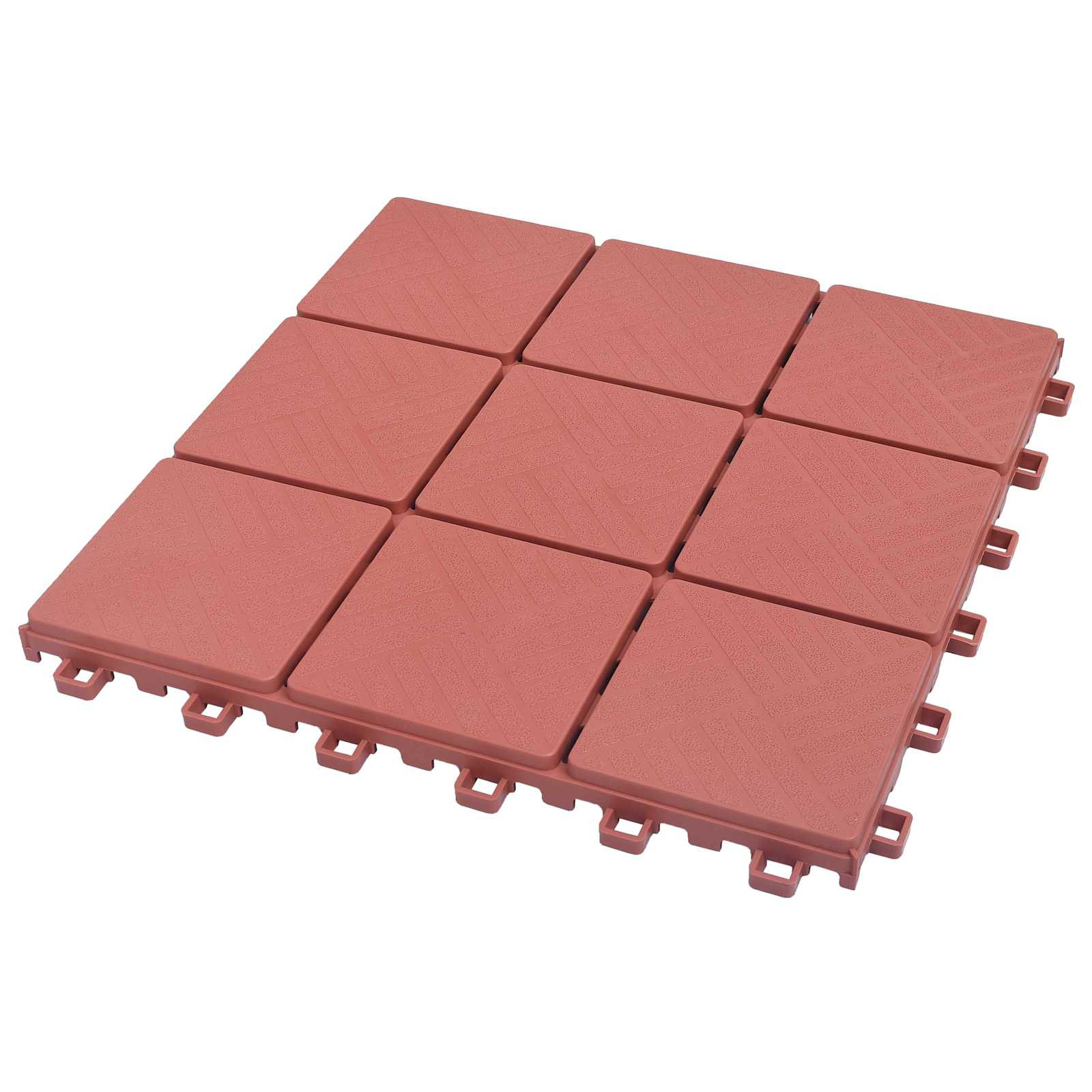 vidaXL Terrassenfliese 10 pcs Rot 30,5 x 30,5 x 2,2 cm Polypropylen
