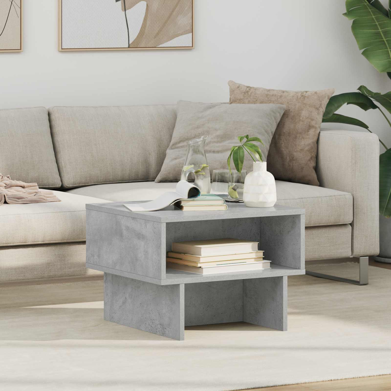 vidaXL Couchtisch Beton Grau 48 x 46 x 35 cm Holzwerkstoff