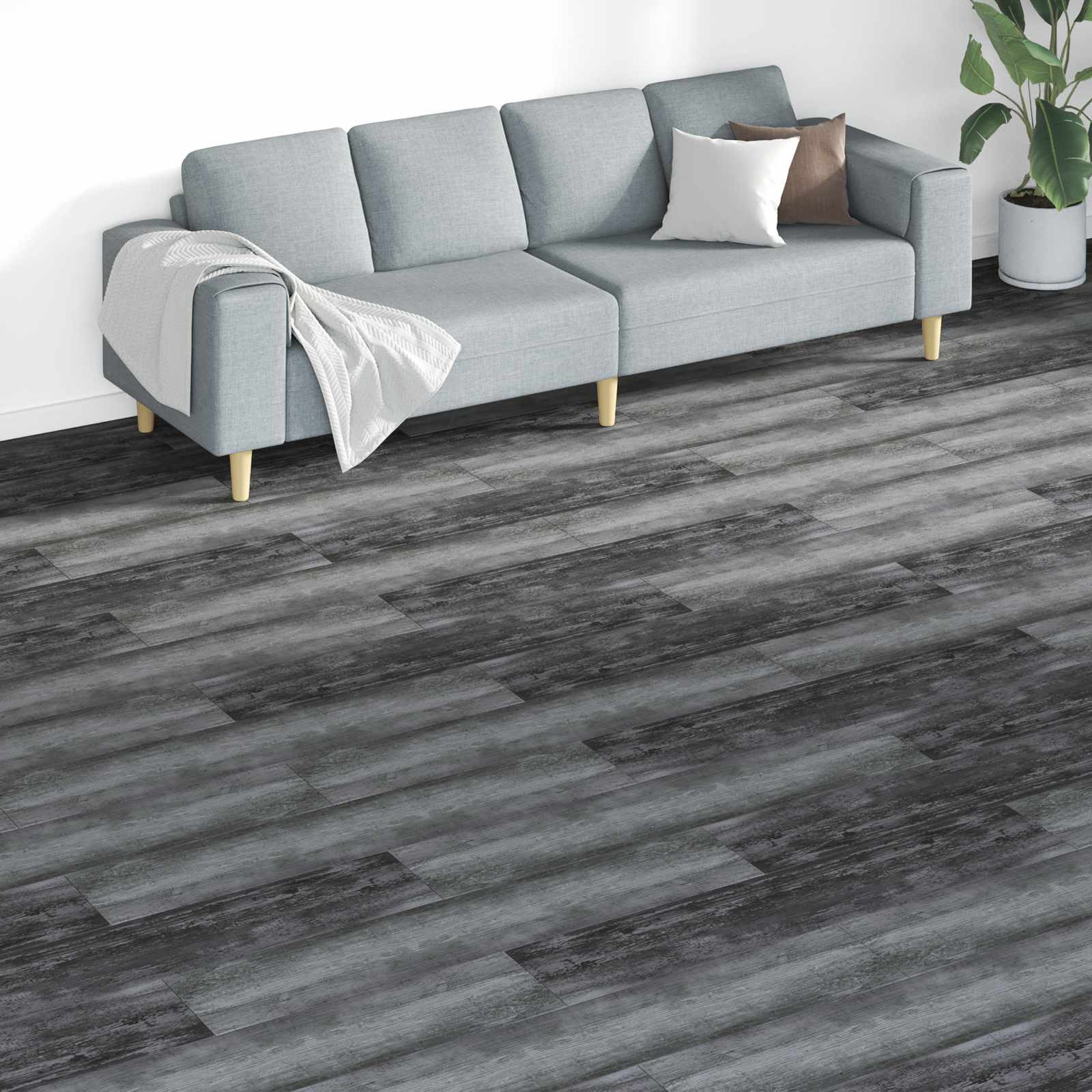 vidaXL Bodenplanken 18 pcs Grau 5,26 m² PVC