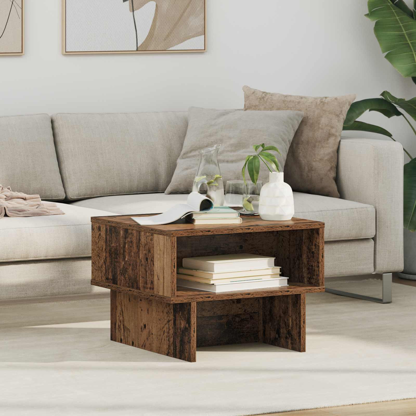 vidaXL Couchtisch Altholz 48 x 46 x 35 cm Holzwerkstoff