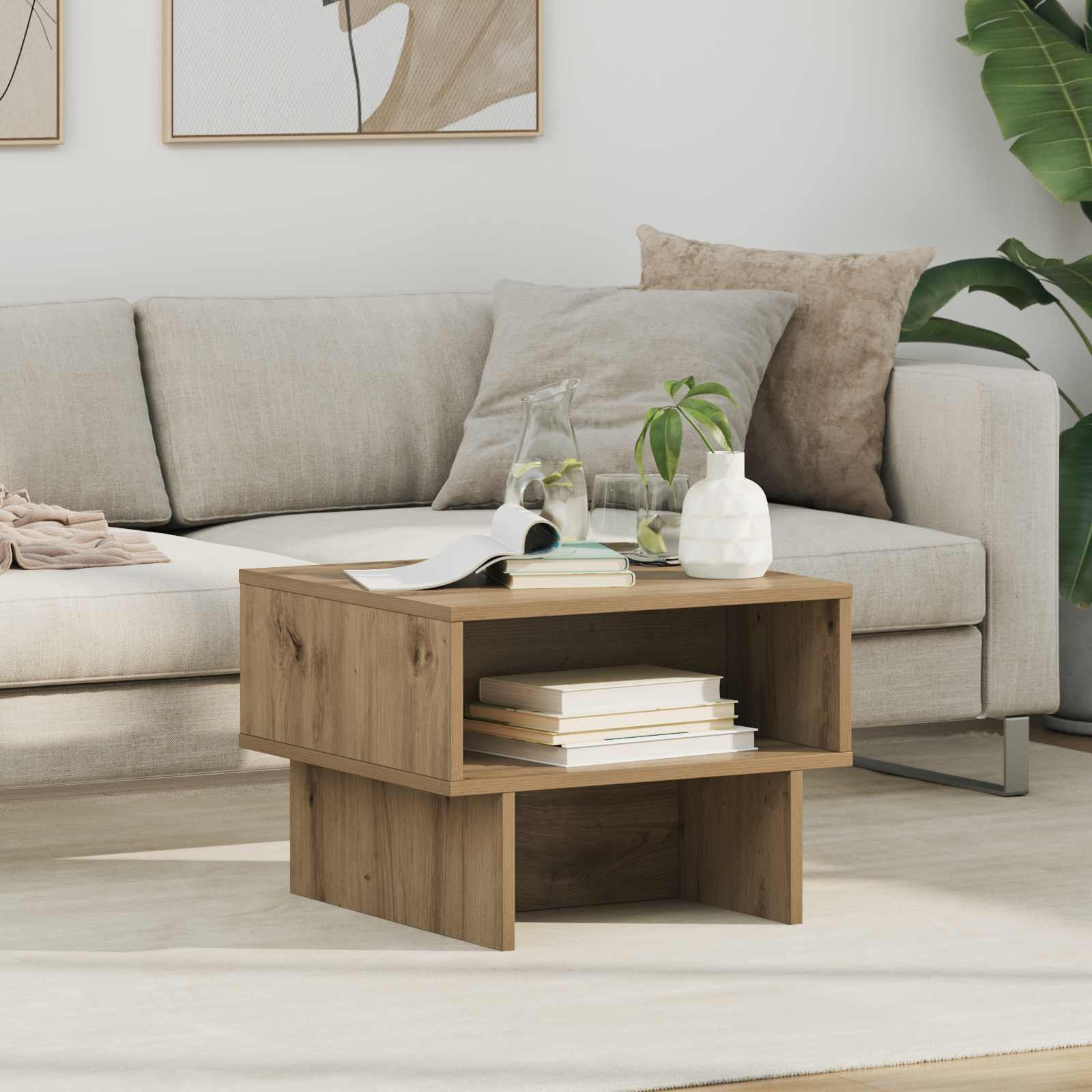 vidaXL Couchtisch Artisan-Eiche 48 x 46 x 35 cm Holzwerkstoff