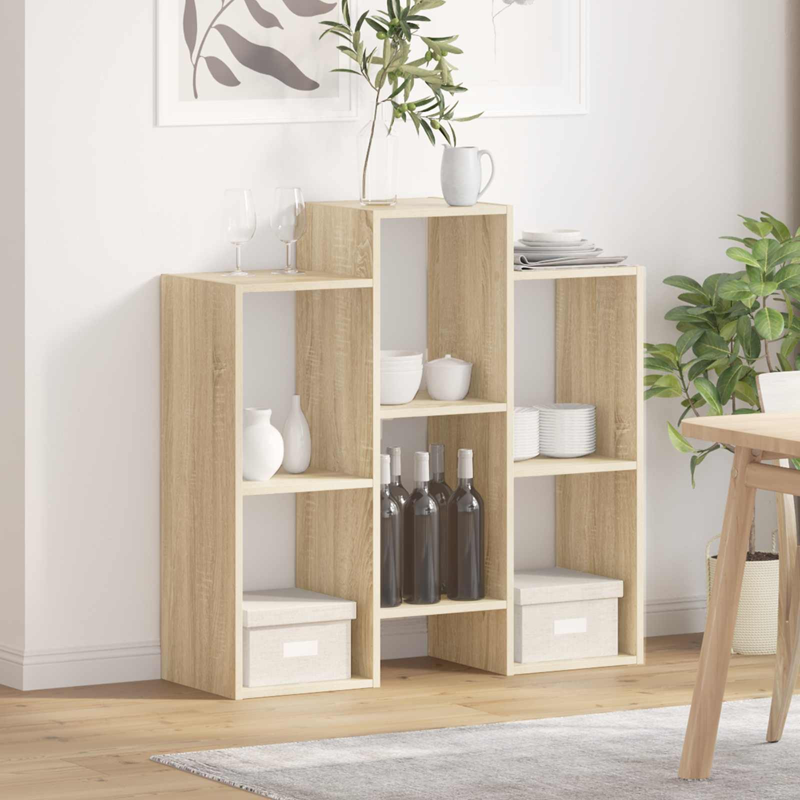 vidaXL Sideboard Sonoma-Eiche 90 x 30 x 90 cm