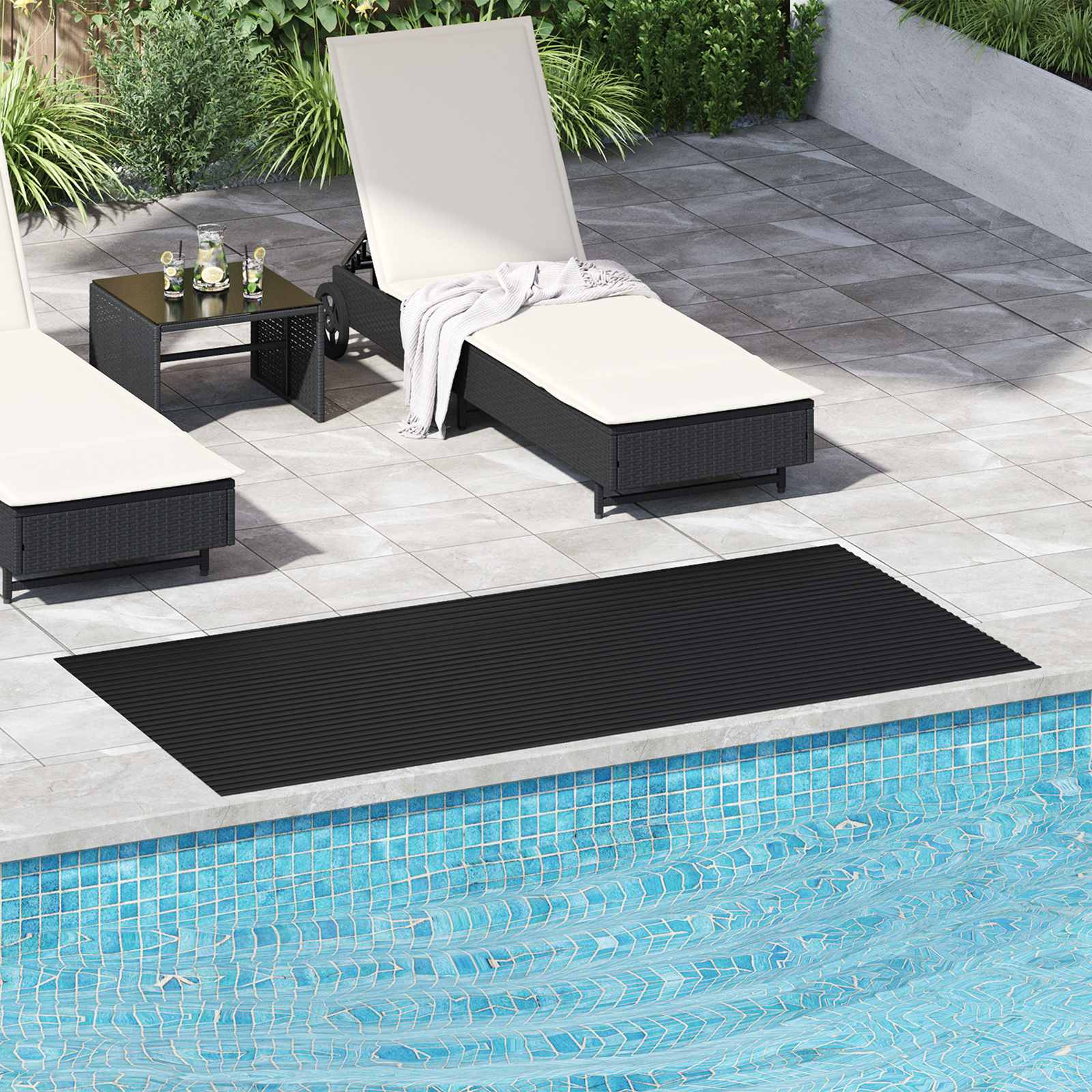 vidaXL Bodenbelag Schwarz 1 x 2 m Gummi