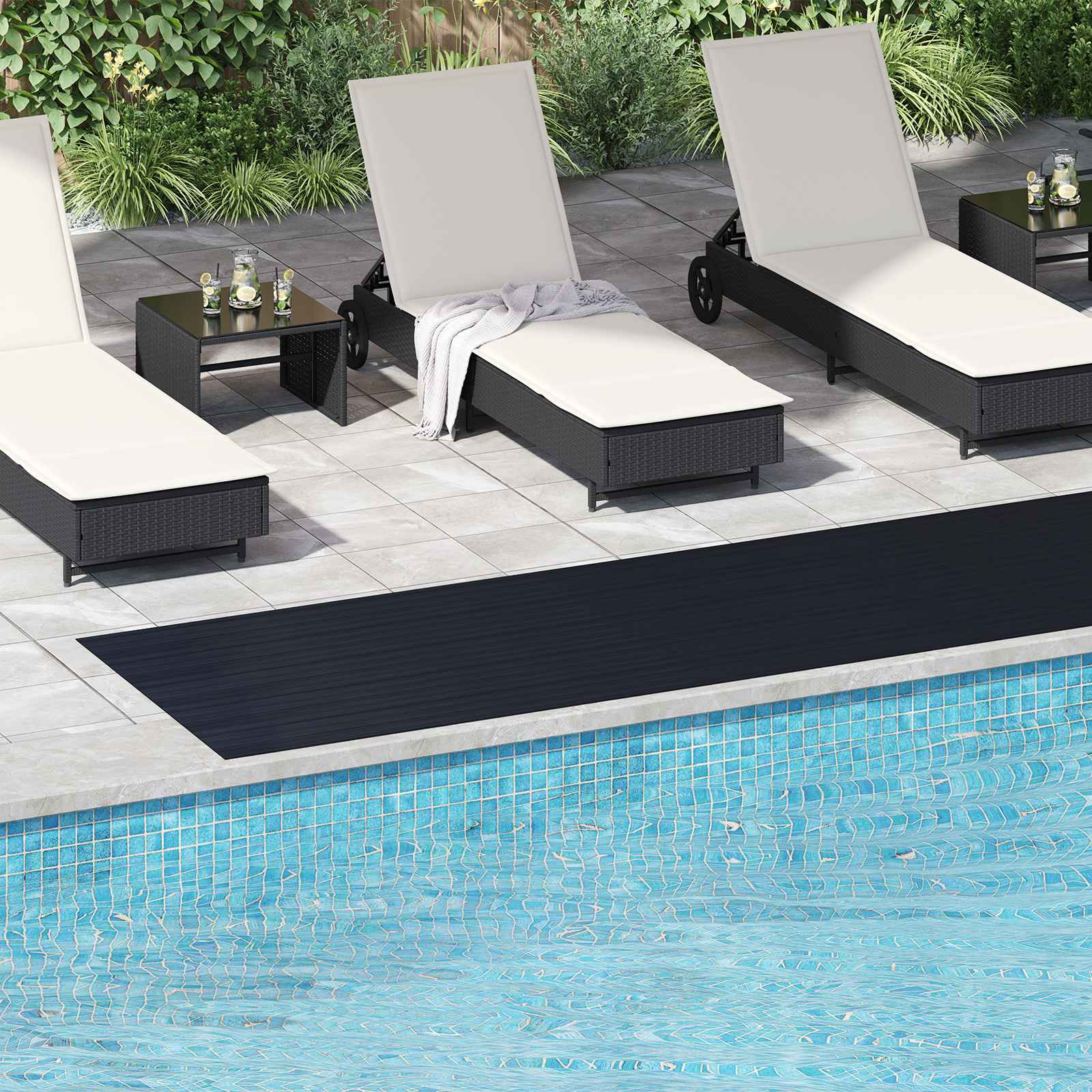 vidaXL Bodenbelag Schwarz 1 x 5 m Gummi