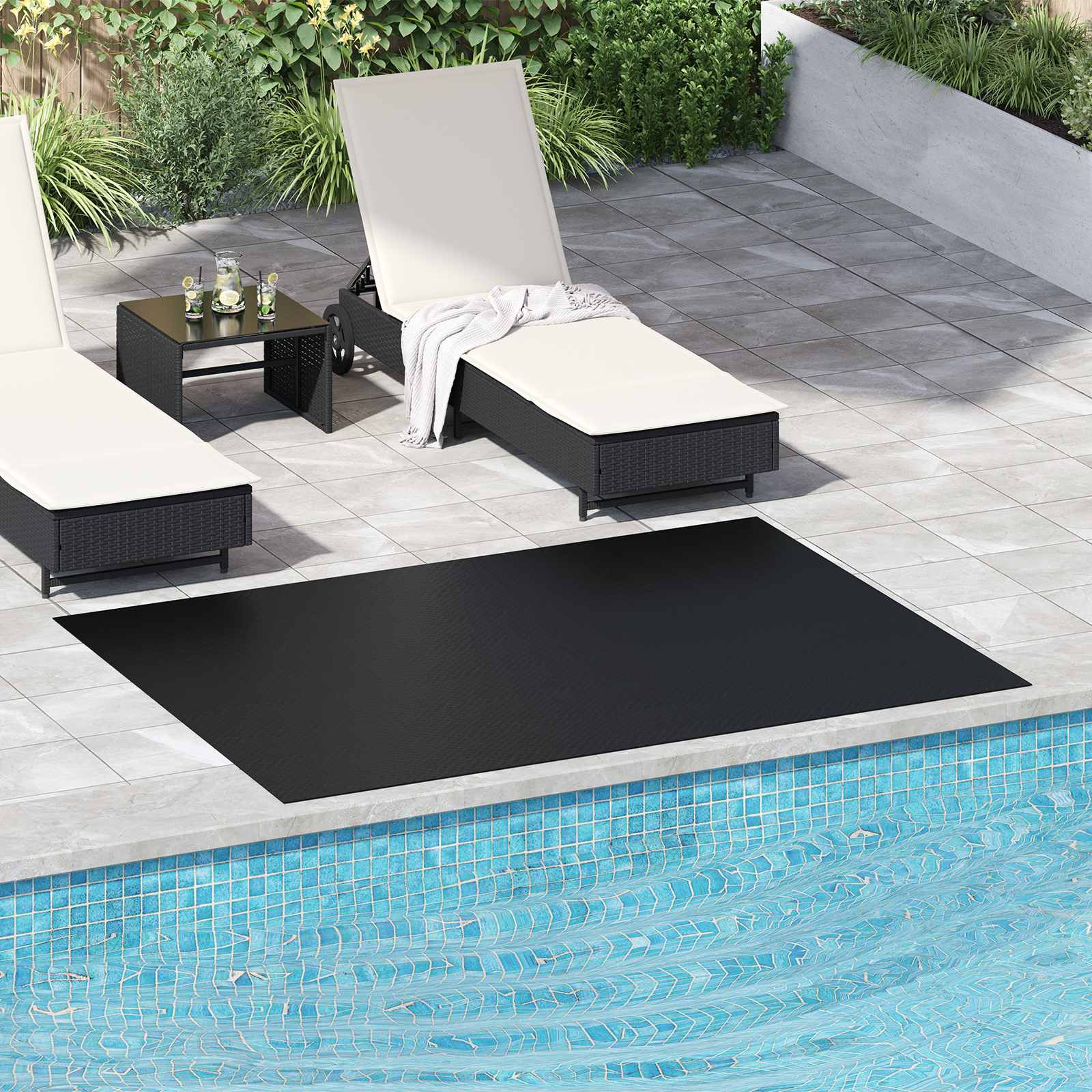 vidaXL Bodenbelag Schwarz 1,5 x 2 m Gummi