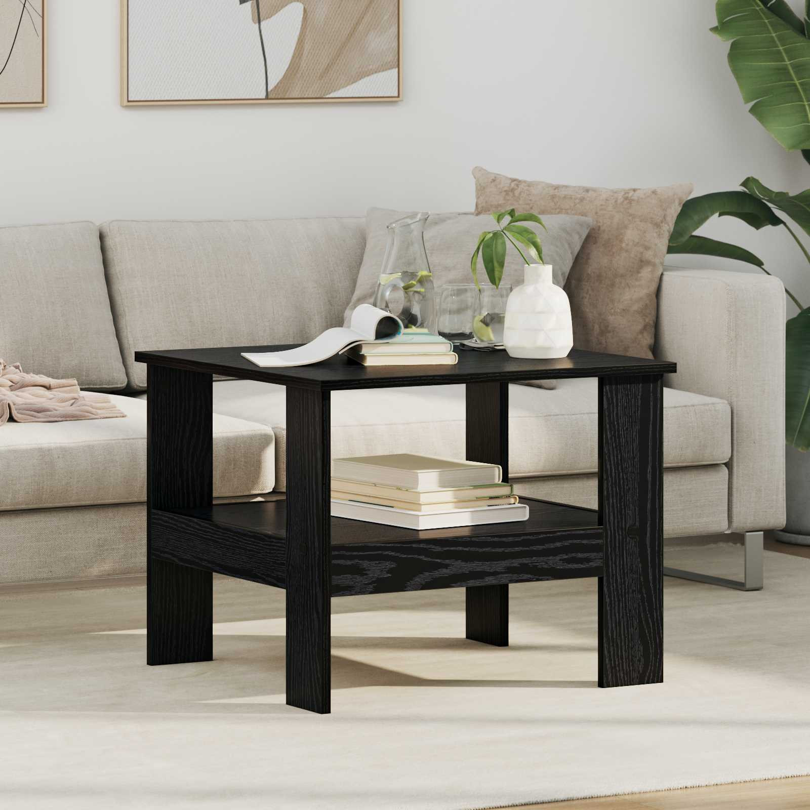 vidaXL Couchtisch Schwarz Eichen-Optik 57 x 55 x 45 cm Holzwerkstoff