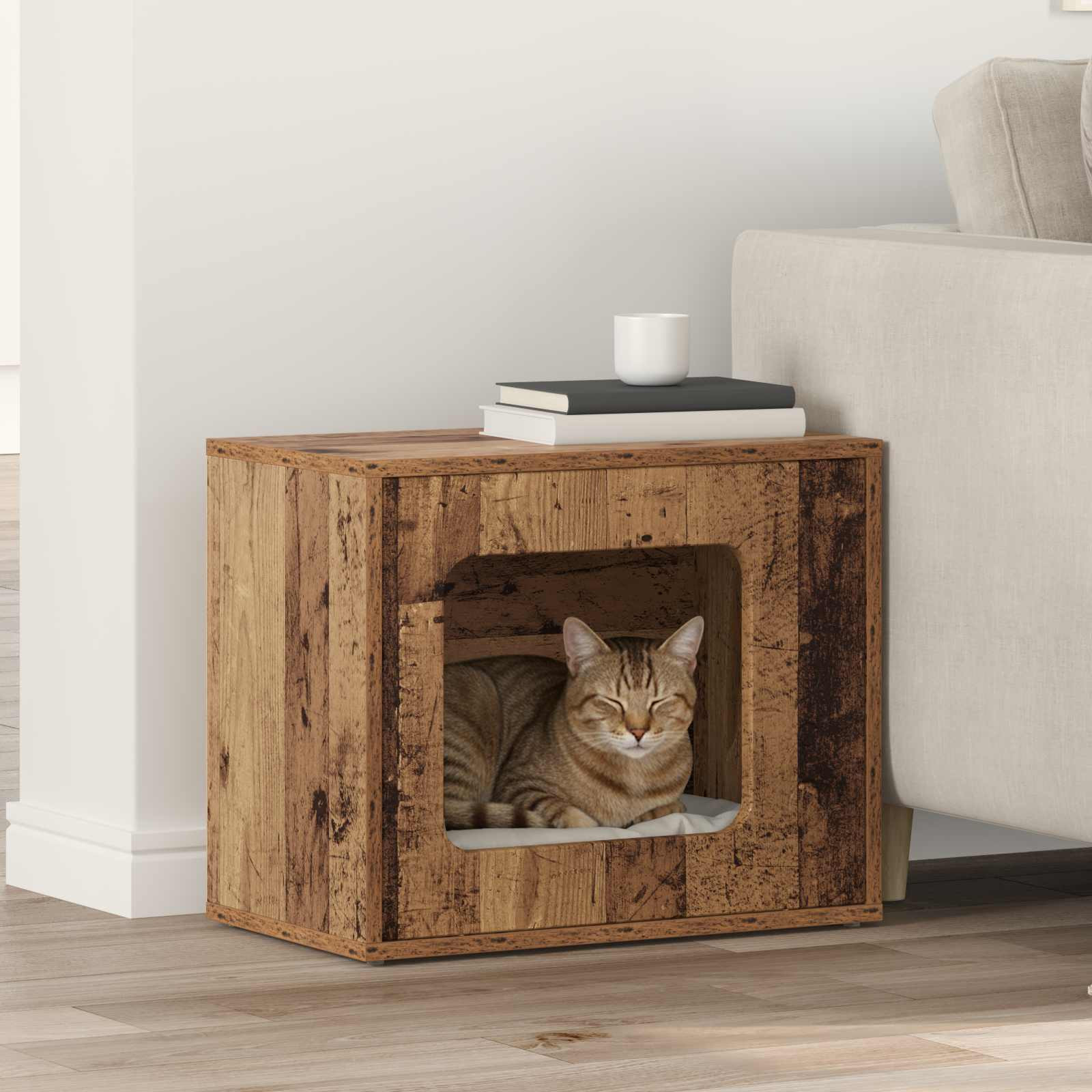 vidaXL Katzenhaus Altholz 51 x 30 x 42,5 cm Holzwerkstoff
