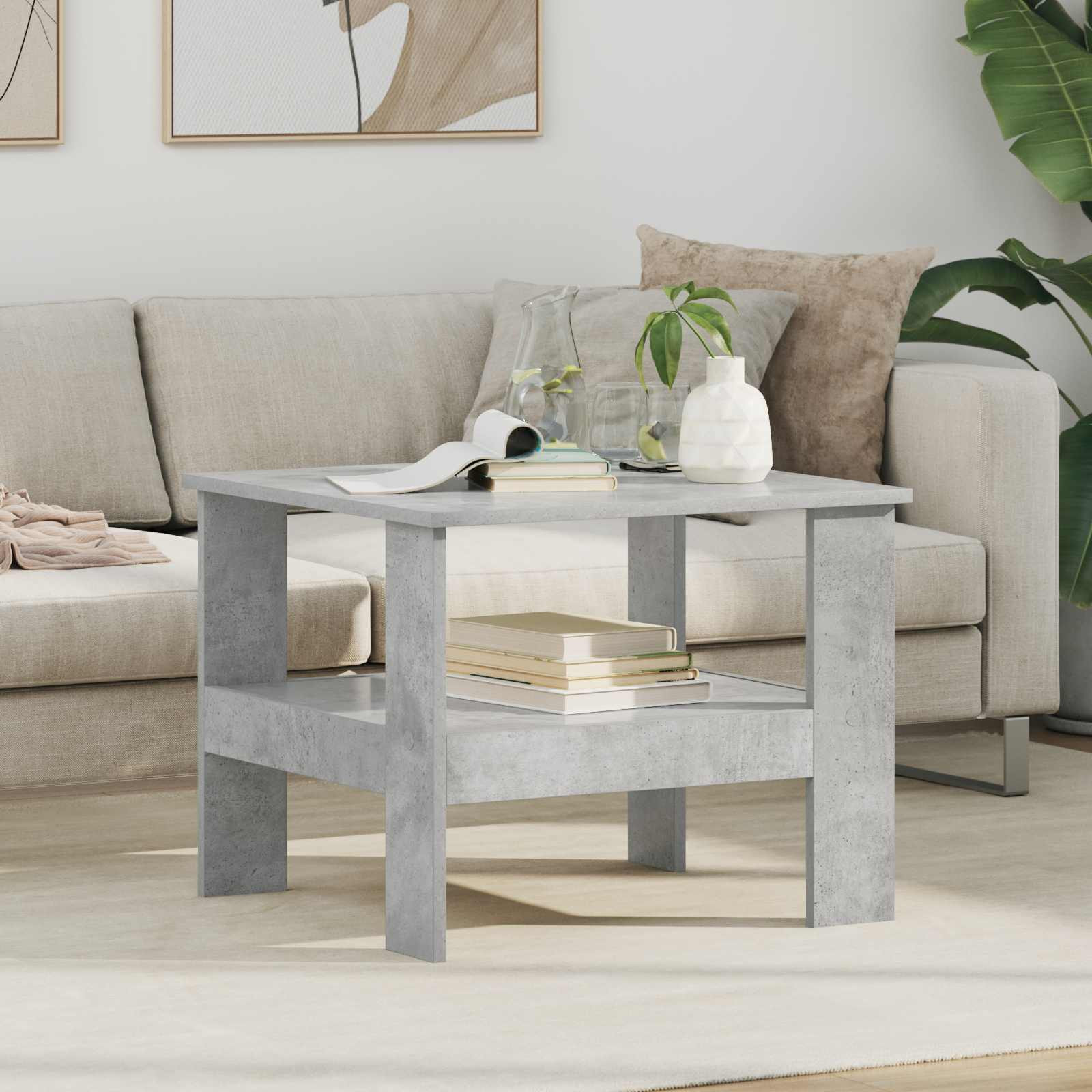vidaXL Couchtisch Beton Grau 57 x 55 x 45 cm Holzwerkstoff
