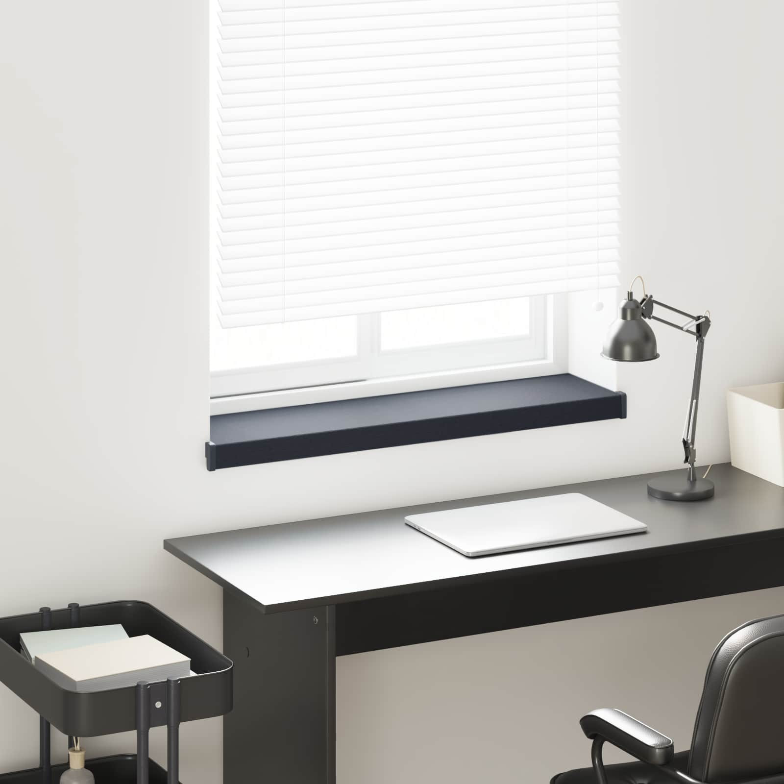 vidaXL Fensterbank Anthrazit mit Holzmaserung 100 x 25 x 4,5 cm PVC
