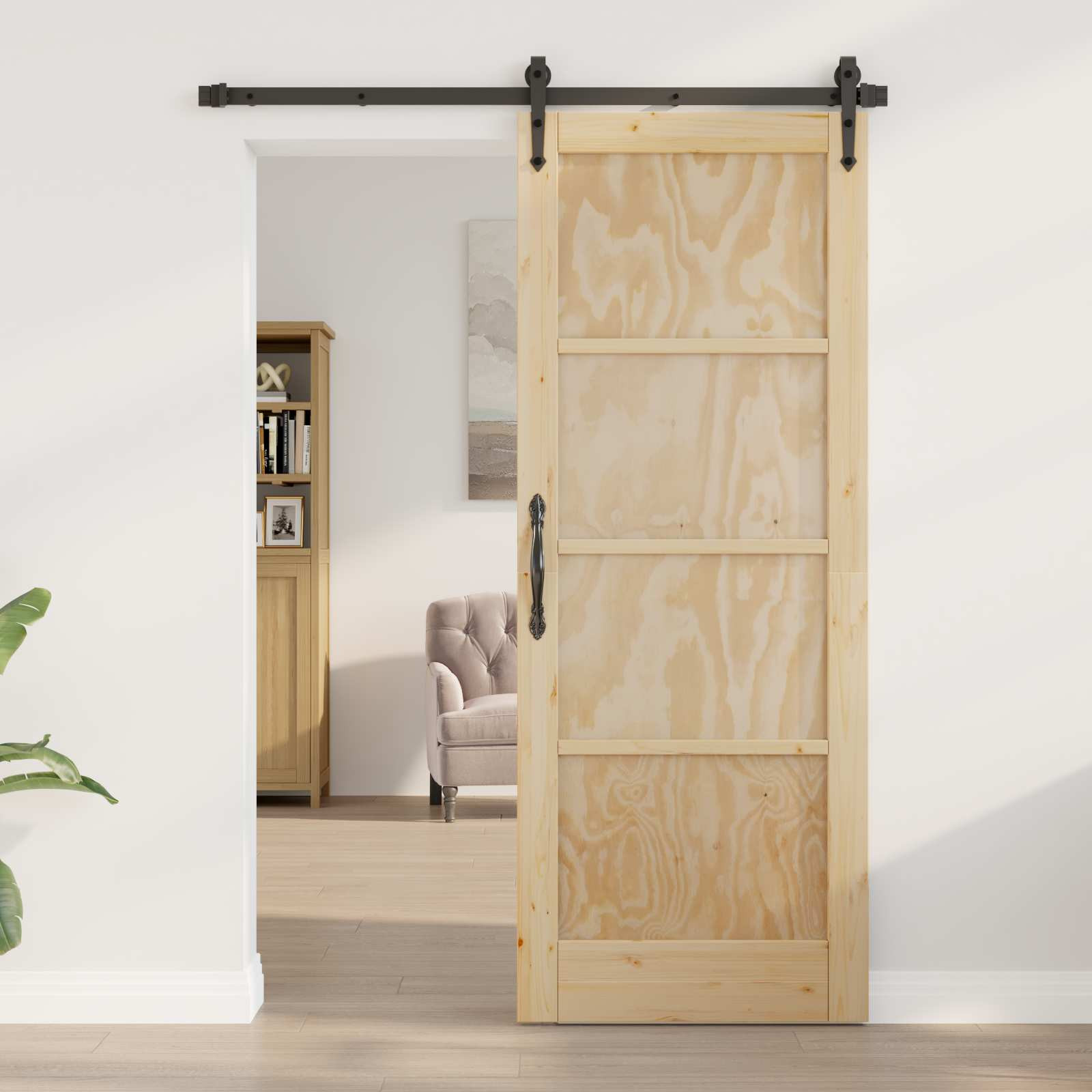 vidaXL Interior Tür Natur 78 x 202 cm Sperrholz