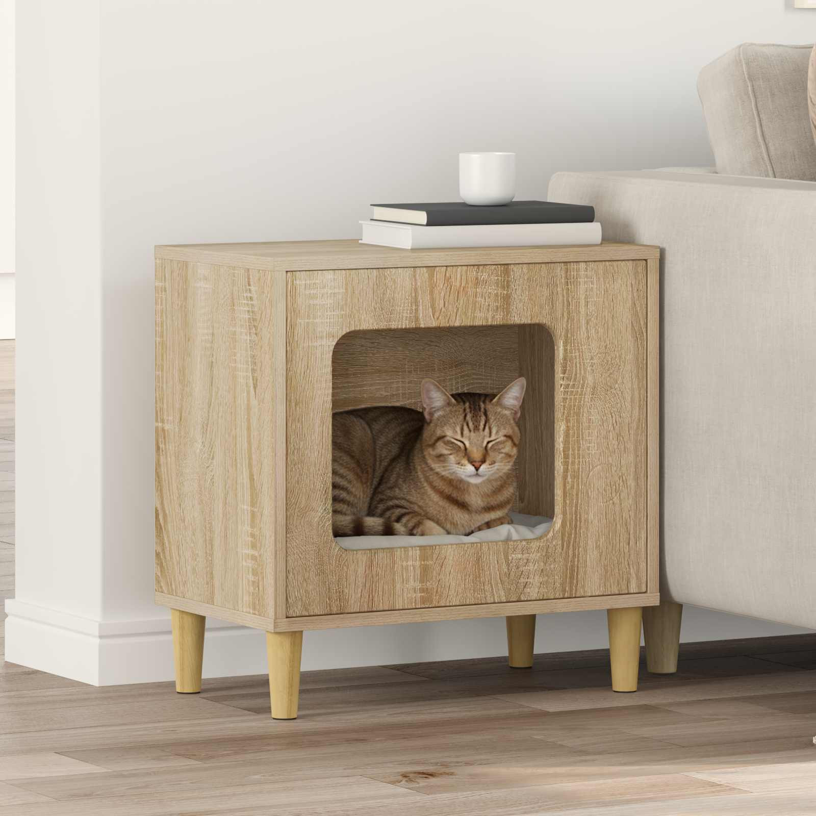vidaXL Katzenhaus Sonoma 51 x 30 x 52 cm Holzwerkstoff