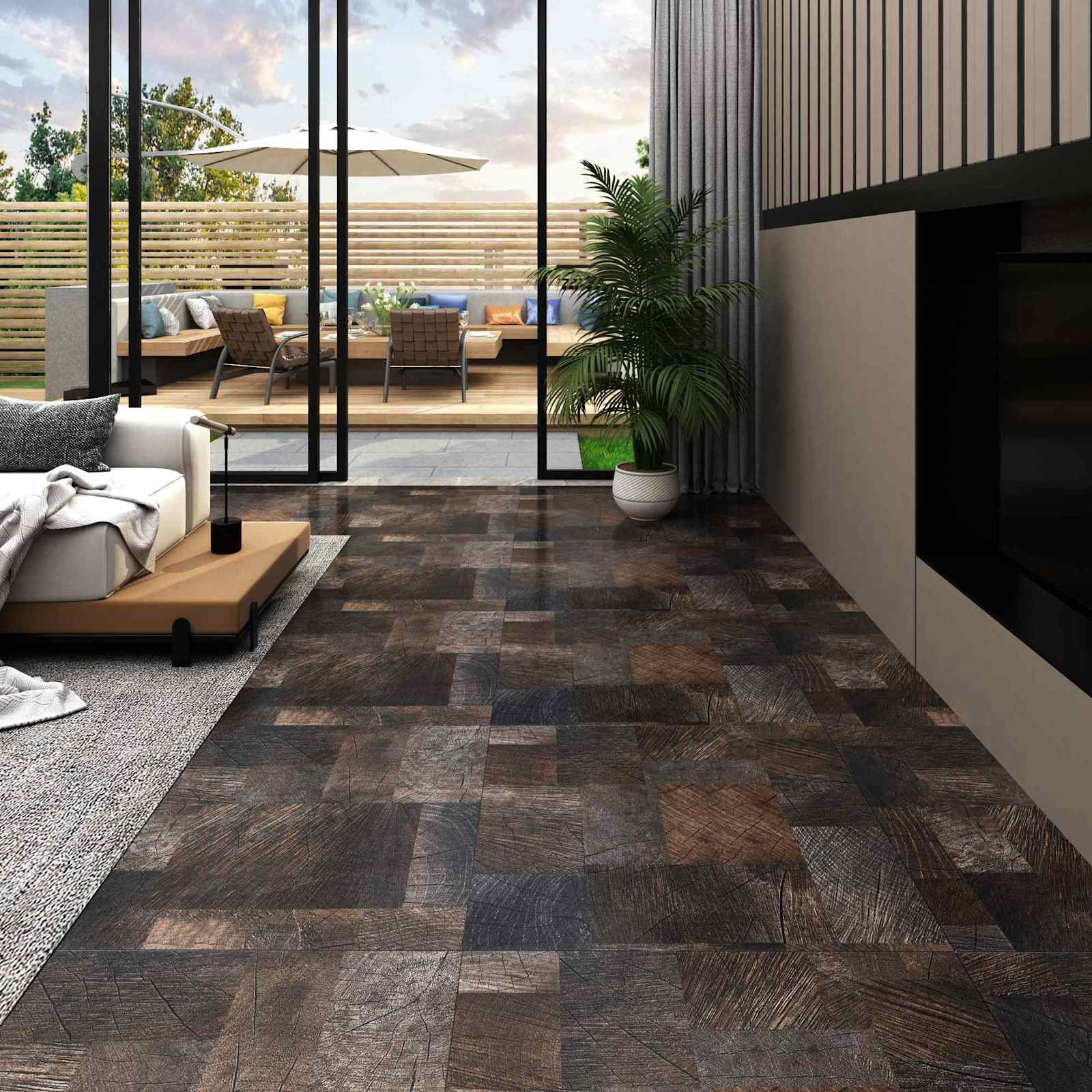 vidaXL Bodenplanken 5,11 m² 55 pcs PVC Holzstruktur braun