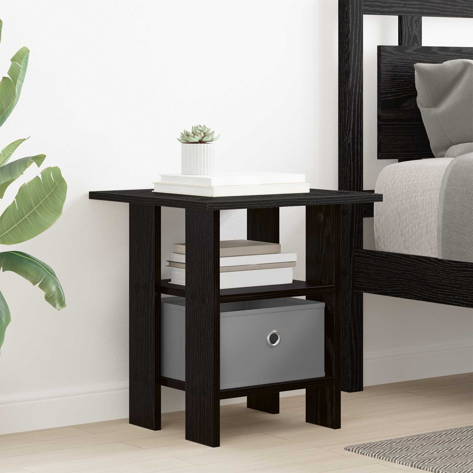vidaXL Nachttisch Schwarz Eichen-Optik 41 x 40 x 45 cm Holzwerkstoff