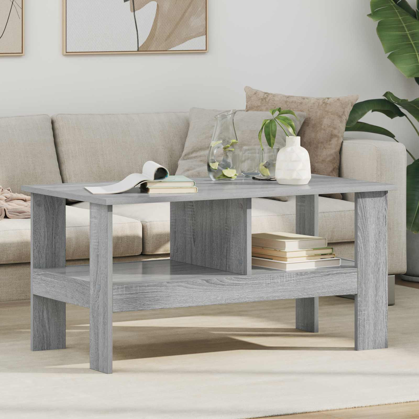 vidaXL Couchtisch Graues Sonoma 90 x 50 x 45 cm Holzwerkstoff