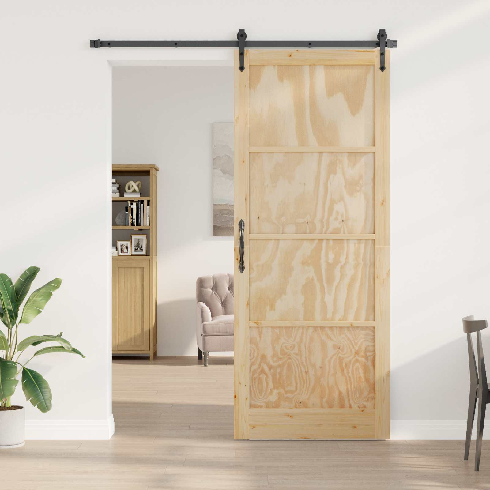 vidaXL Interior Tür Natur 83 x 232 cm Sperrholz