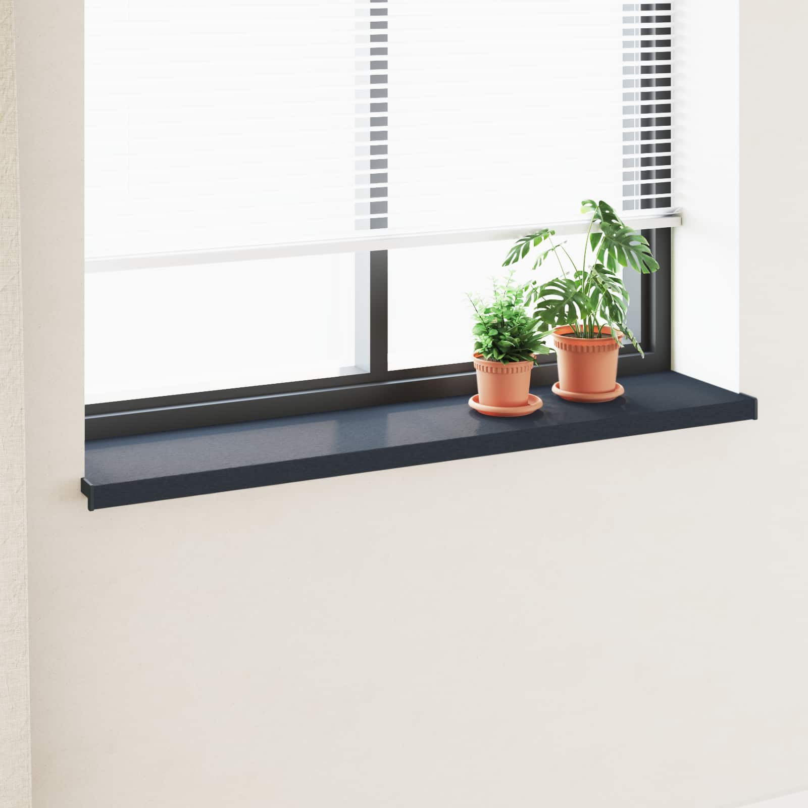 vidaXL Fensterbank Anthrazit mit Holzmaserung 120 x 35 x 4,5 cm PVC