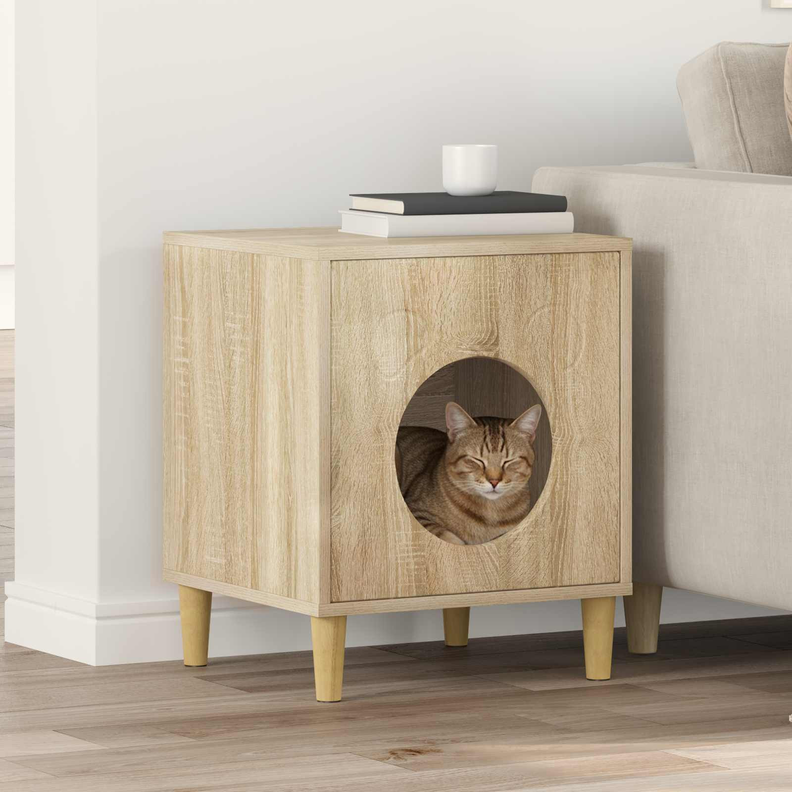 vidaXL Katzenhaus Sonoma 42,5 x 40 x 53 cm Holzwerkstoff