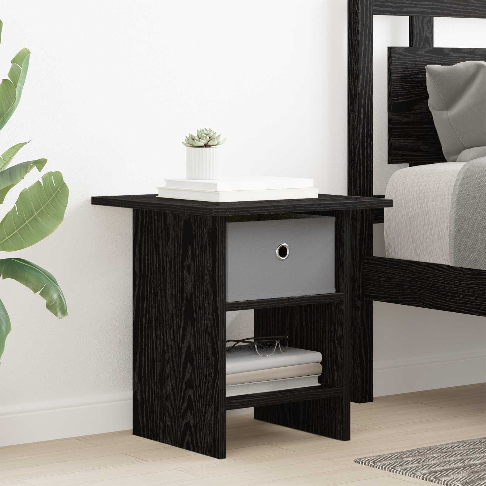 vidaXL Nachttisch Schwarz Eichen-Optik 41 x 40 x 45 cm Holzwerkstoff