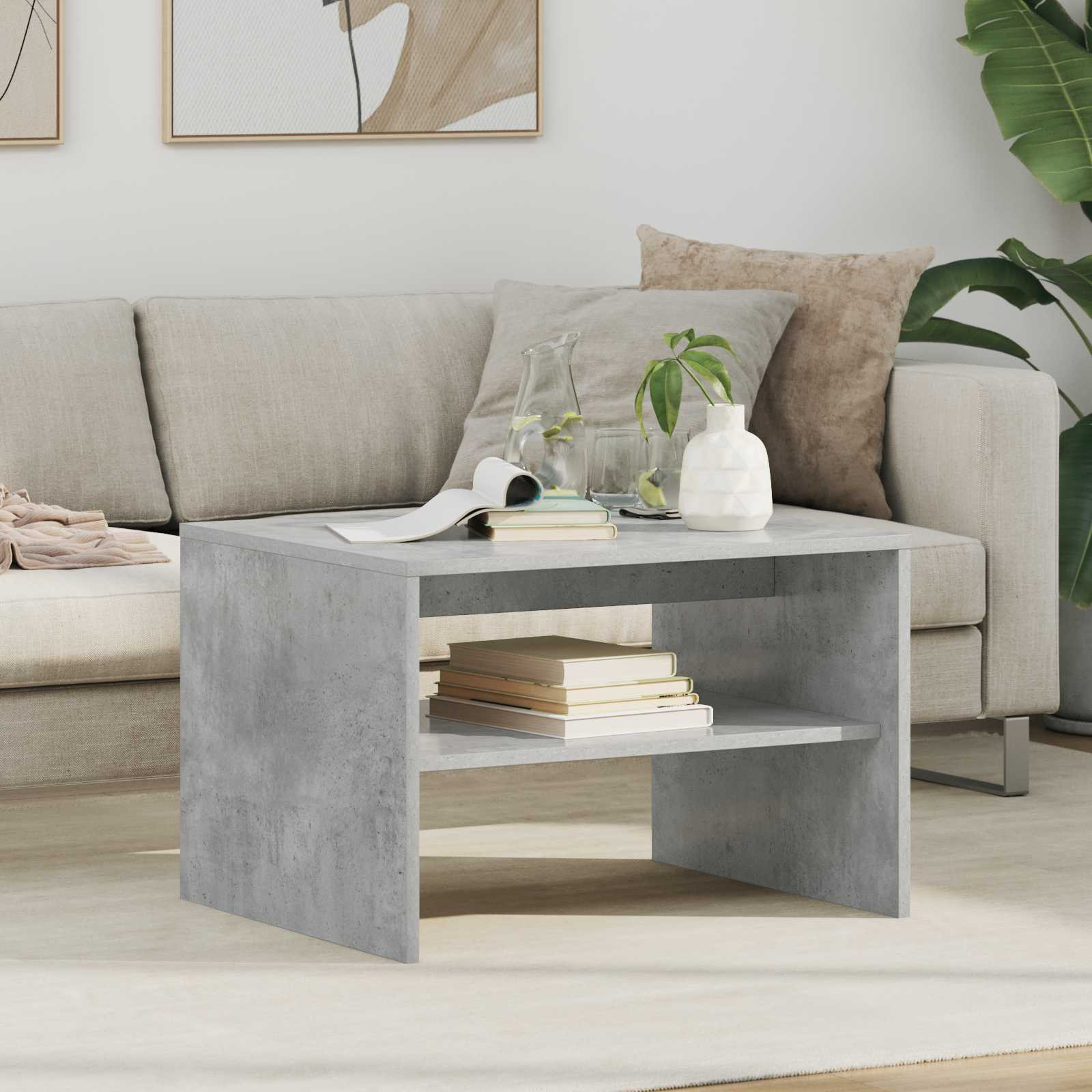 vidaXL Couchtisch Beton Grau 60 x 50 x 40 cm Holzwerkstoff