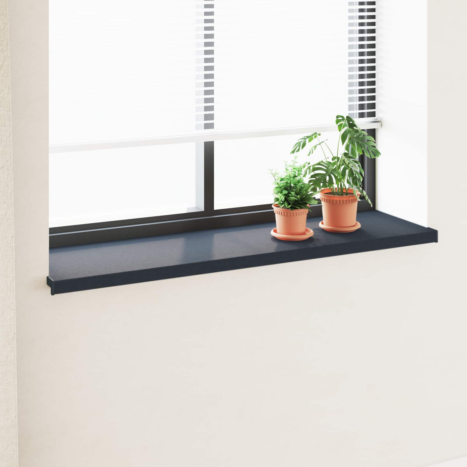 vidaXL Fensterbank Anthrazit mit Holzmaserung 160 x 40 x 4,5 cm PVC