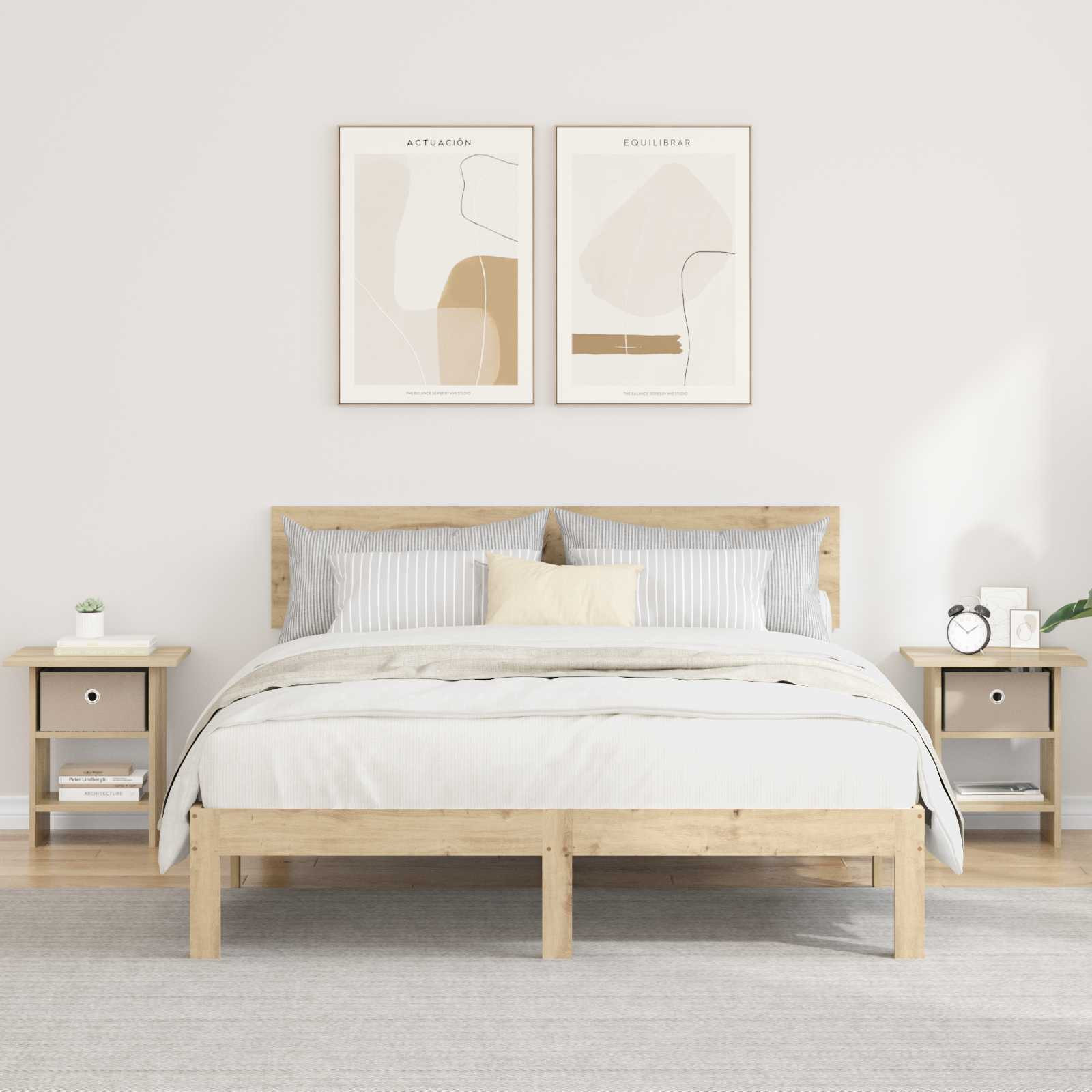 vidaXL Nachttisch 2 pcs Sonoma-Eiche 41 x 40 x 45 cm Holzwerkstoff