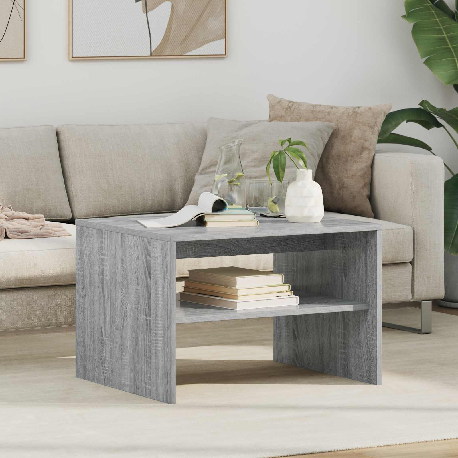 vidaXL Couchtisch Graues Sonoma 60 x 50 x 40 cm Holzwerkstoff