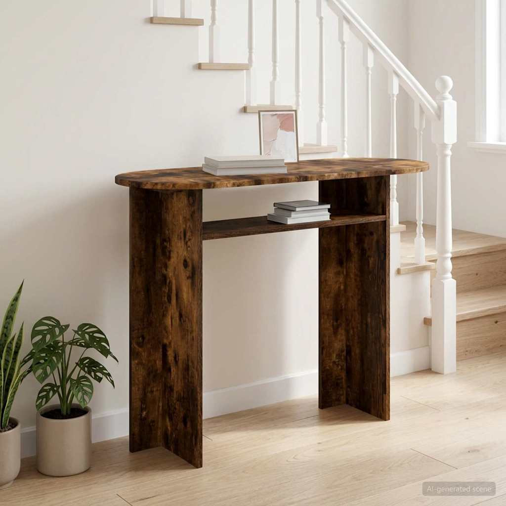 vidaXL Konsolentisch mit Speicher Geräucherte Eiche 100 x 39,5 x 75 cm