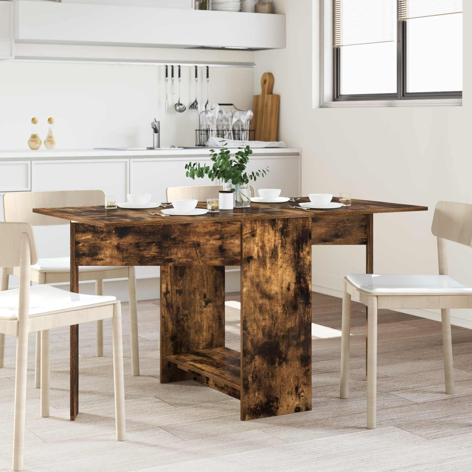 vidaXL Esstisch 138 x 70 x 73,5 cm Holzwerkstoff Geräucherte Eiche