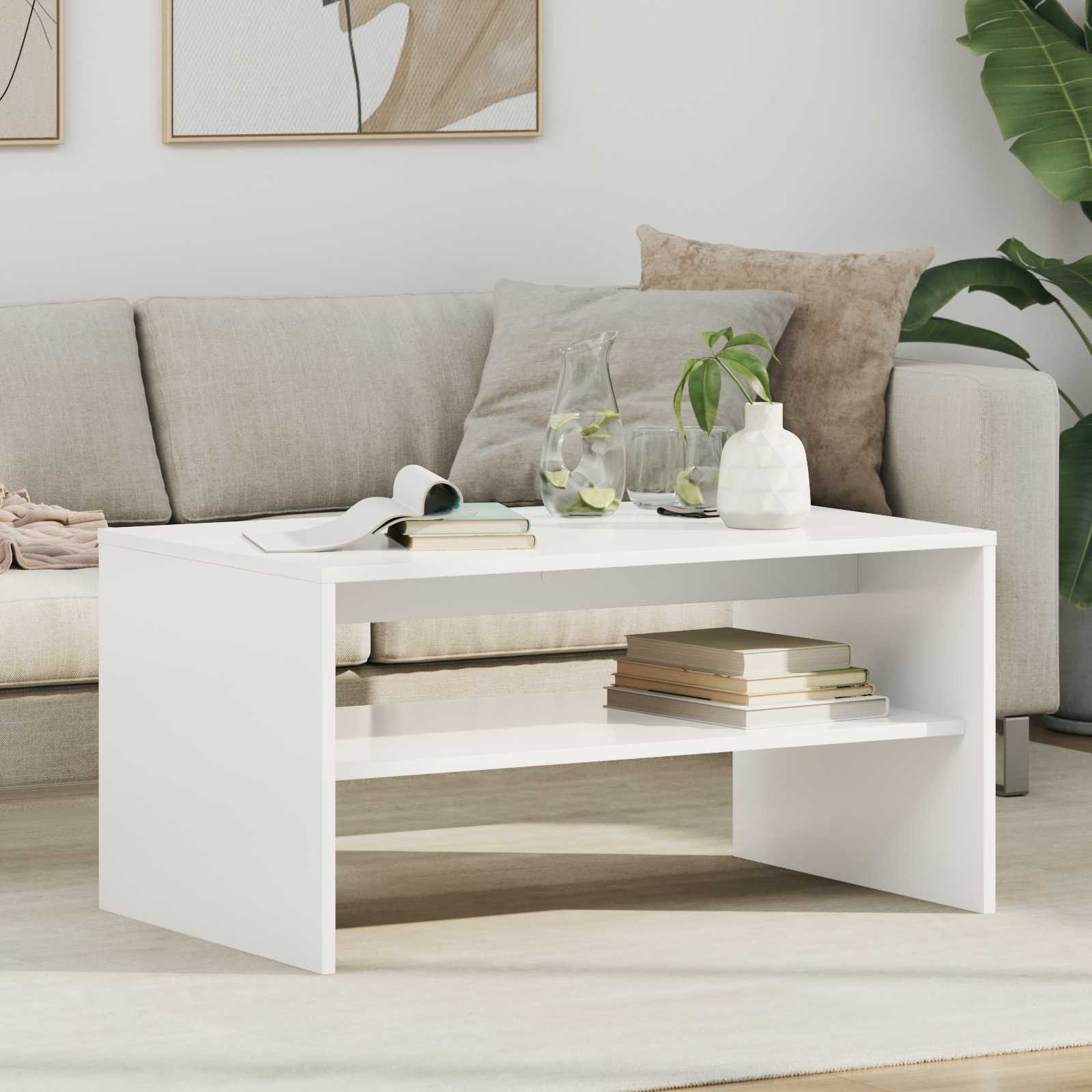 vidaXL Couchtisch Weiß 80 x 50 x 40 cm Holzwerkstoff