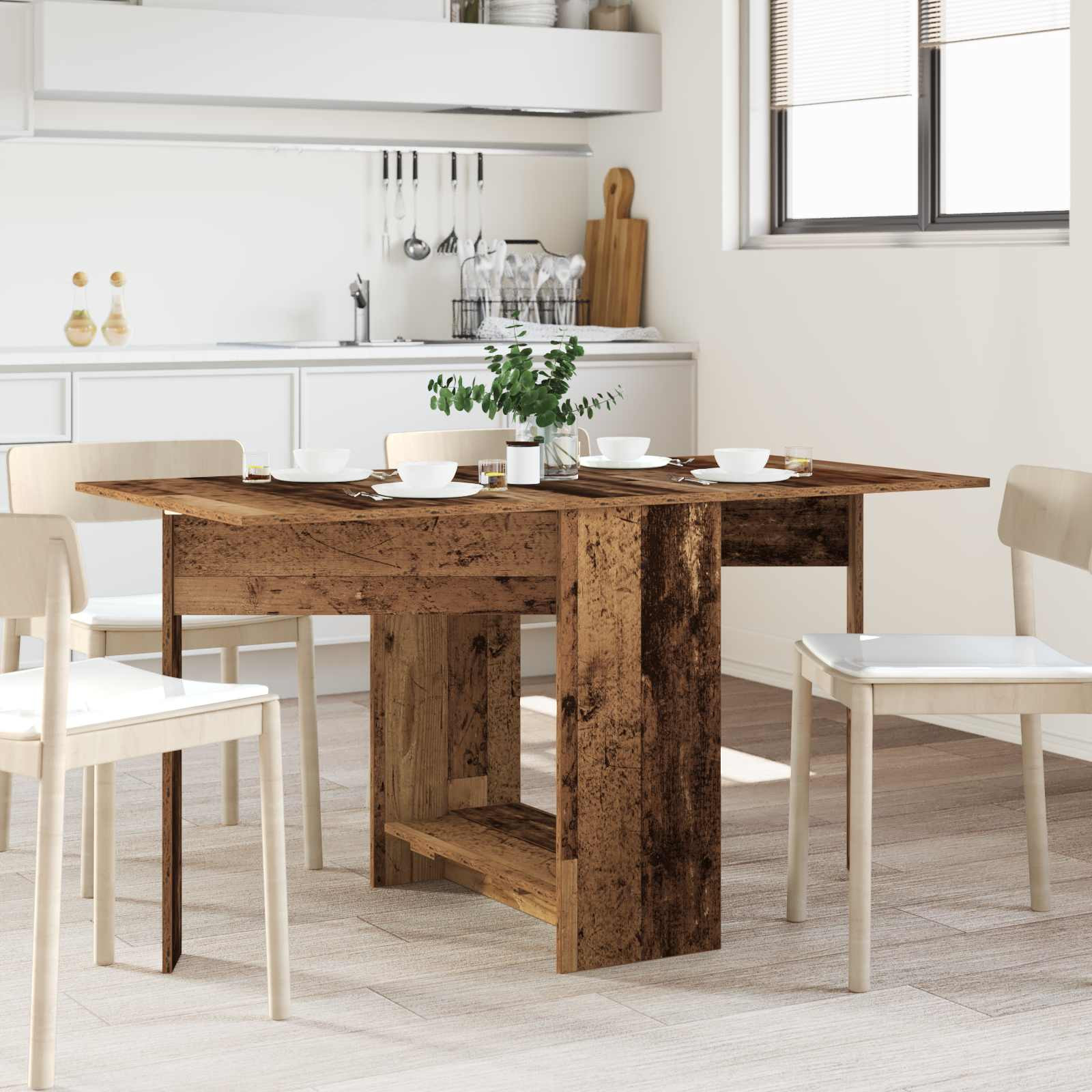 vidaXL Esstisch 138 x 70 x 73,5 cm Holzwerkstoff Altholz Rechtwinklig