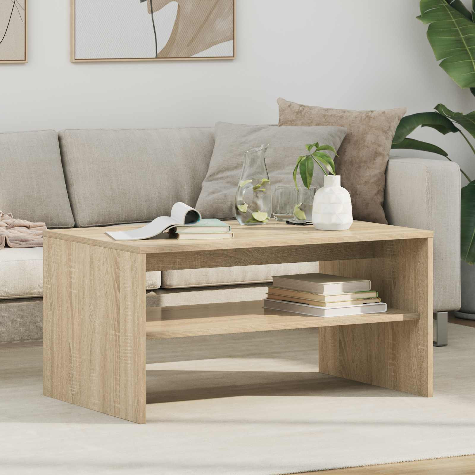 vidaXL Couchtisch Sonoma-Eiche 80 x 50 x 40 cm Holzwerkstoff