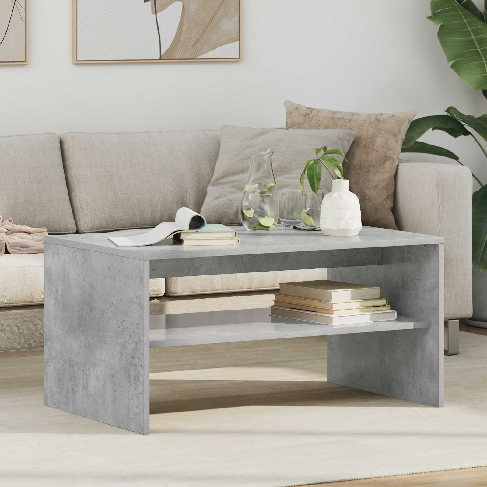 vidaXL Couchtisch Beton Grau 80 x 50 x 40 cm Holzwerkstoff