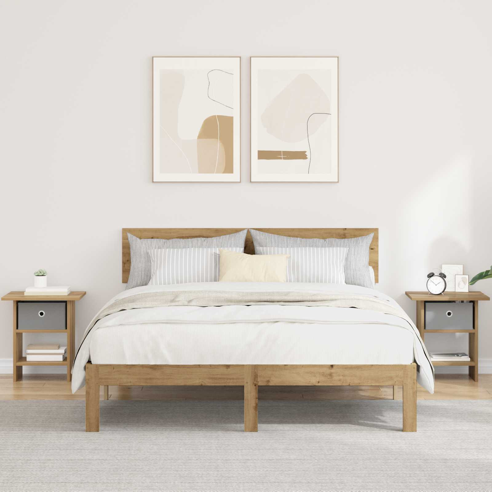 vidaXL Nachttisch 2 Stk. Artisan-Eiche 41 x 40 x 45 cm Holzwerkstoff