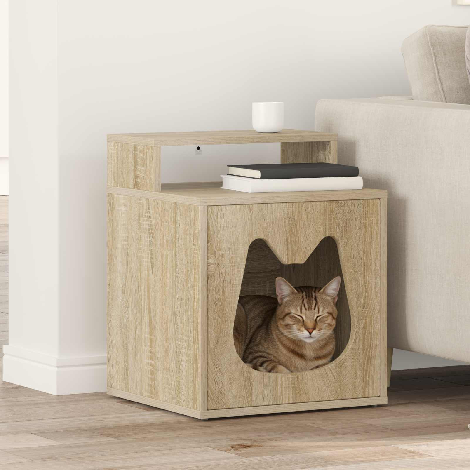 vidaXL Katzenhaus Sonoma 42,5 x 40 x 53,5 cm Holzwerkstoff