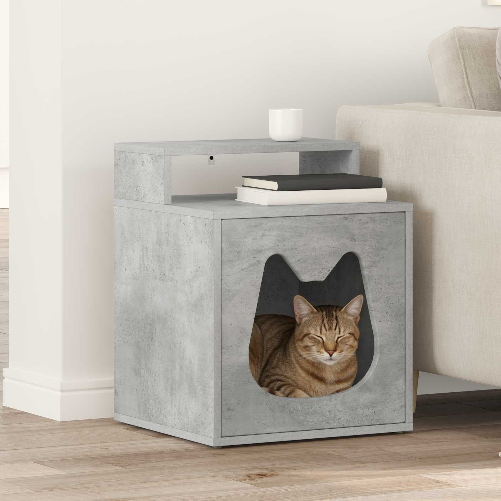 vidaXL Katzenhaus Beton 42,5 x 40 x 53,5 cm Holzwerkstoff